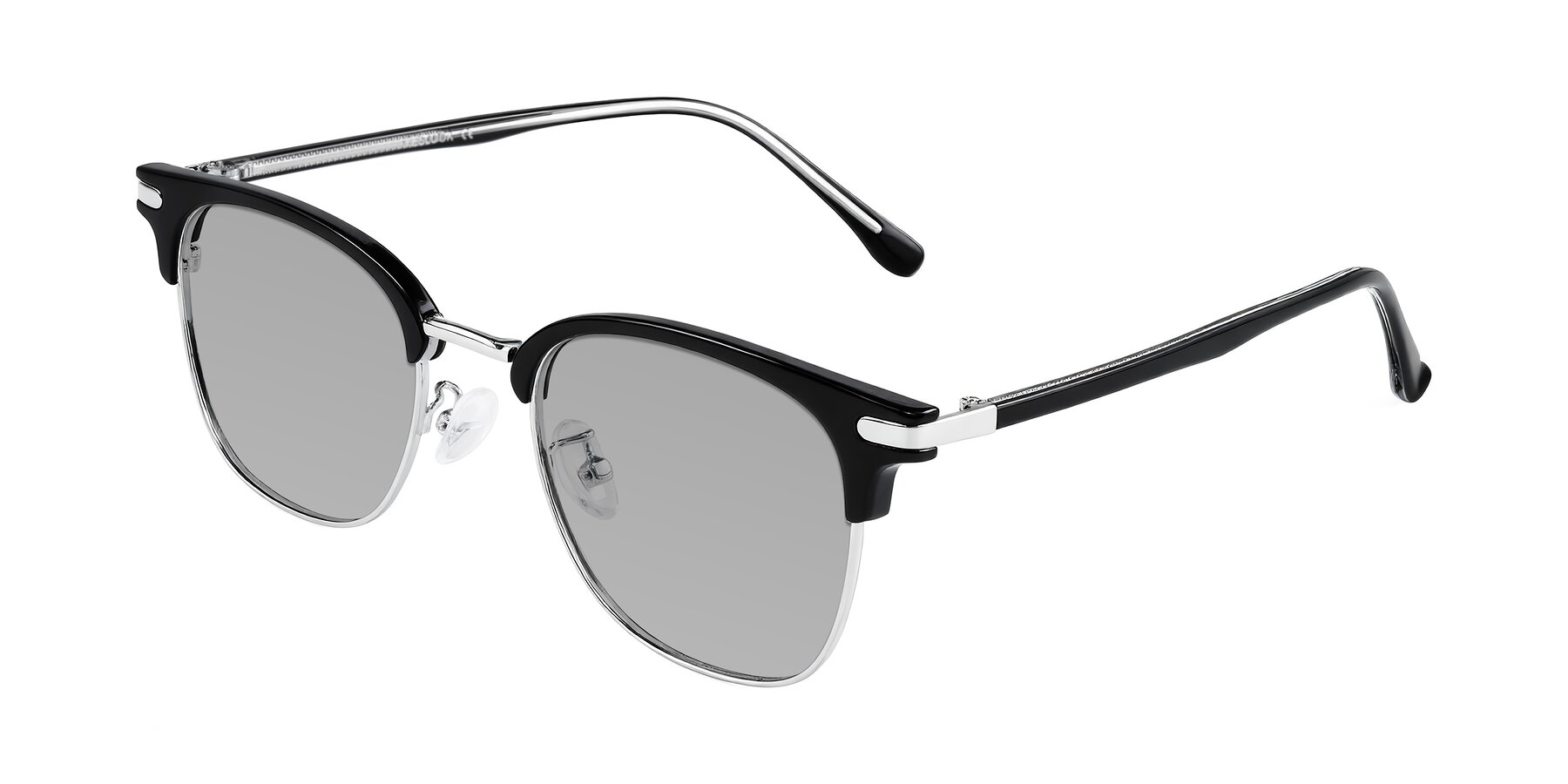 Angle of Raguti in Black/Silver with Light Gray Tinted Lenses