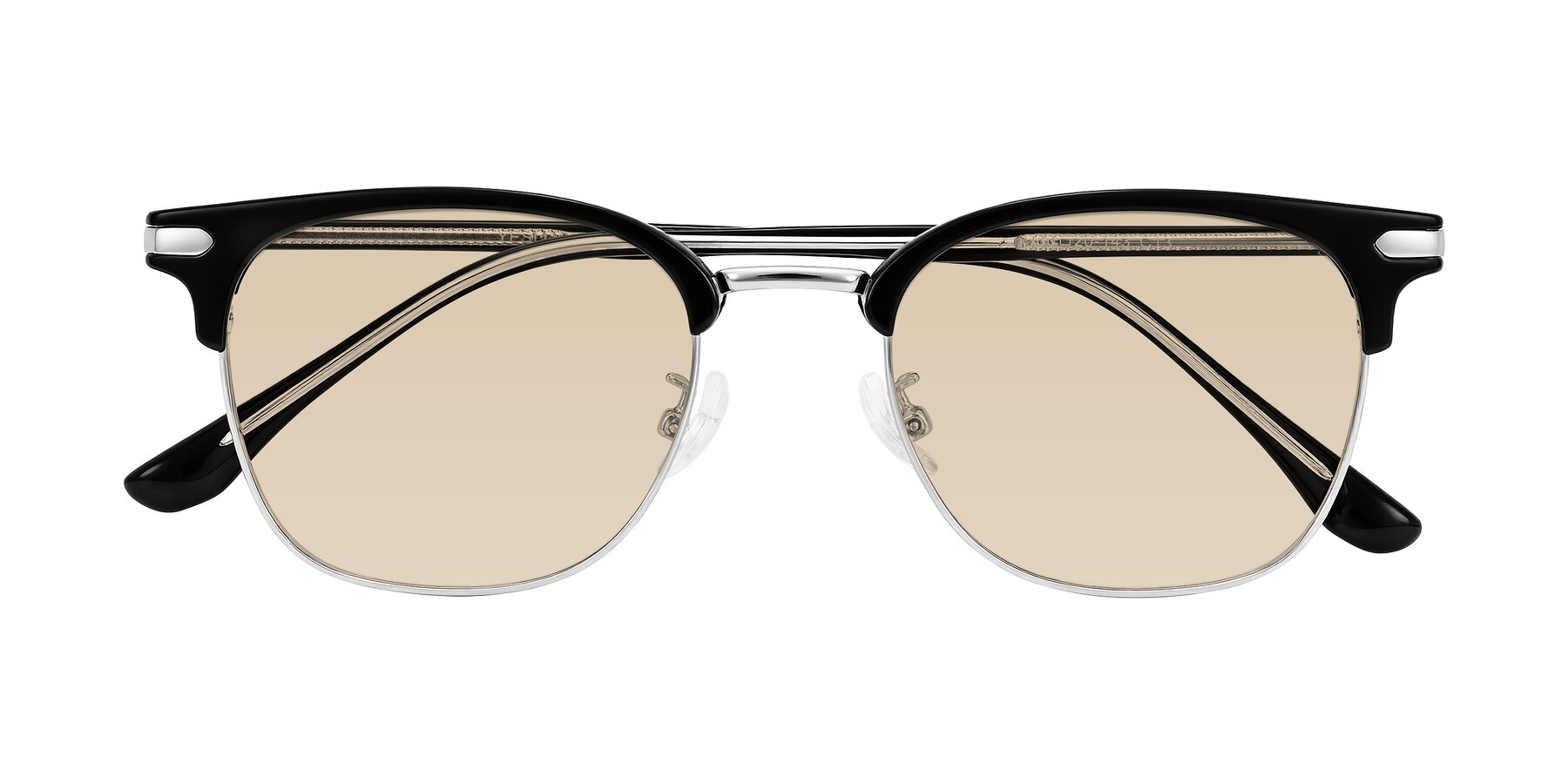 Folded Front of Raguti in Black/Silver with Light Brown Tinted Lenses