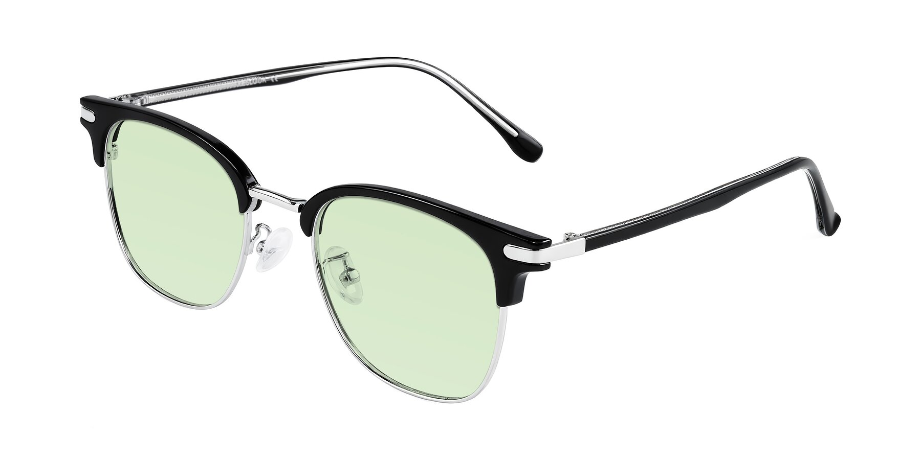 Angle of Raguti in Black/Silver with Light Green Tinted Lenses