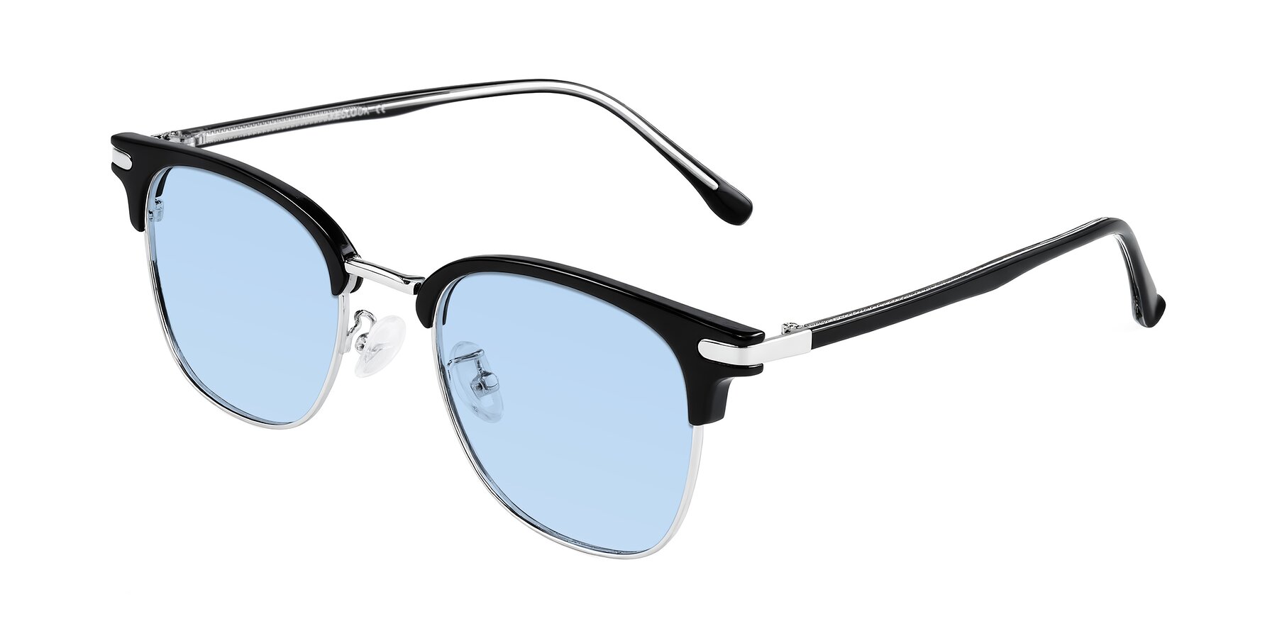 Angle of Raguti in Black/Silver with Light Blue Tinted Lenses