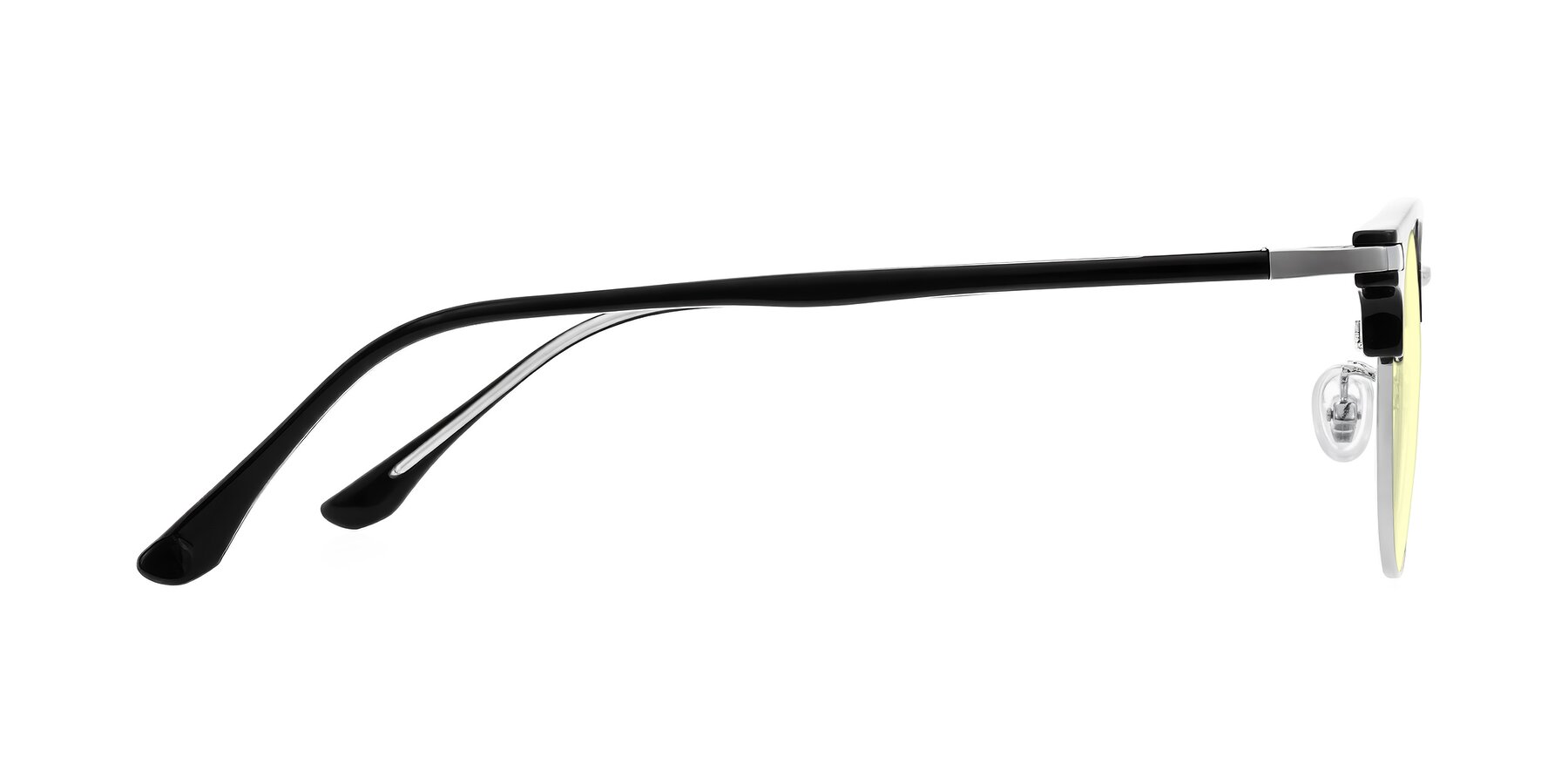 Side of Raguti in Black/Silver with Light Yellow Tinted Lenses