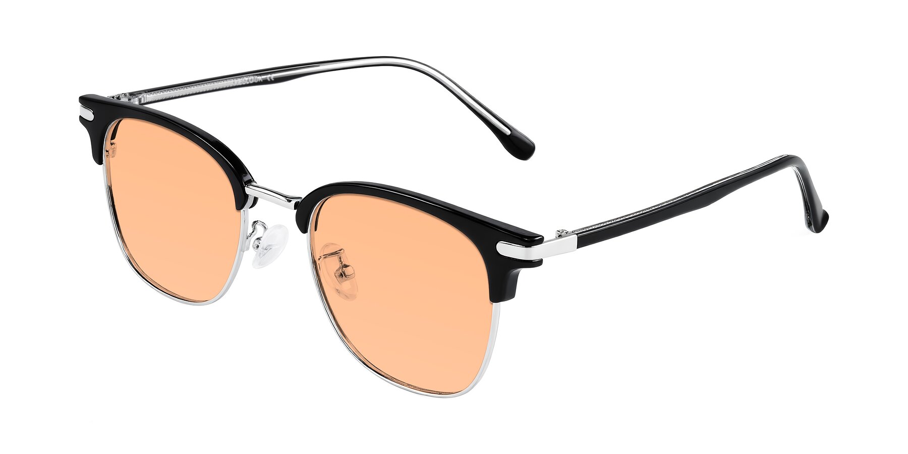 Angle of Raguti in Black/Silver with Light Orange Tinted Lenses