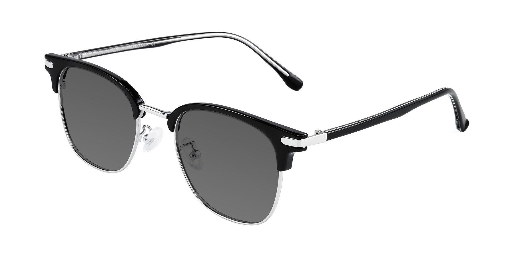 Angle of Raguti in Black/Silver with Medium Gray Tinted Lenses