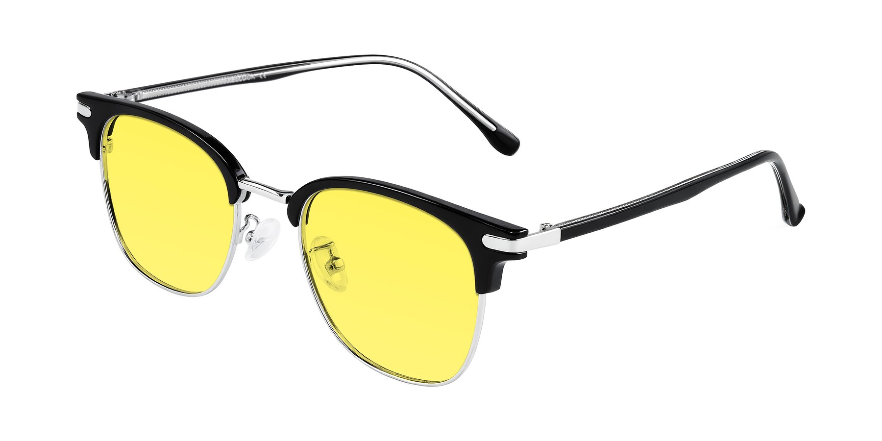 Angle of Raguti in Black/Silver with Medium Yellow Tinted Lenses