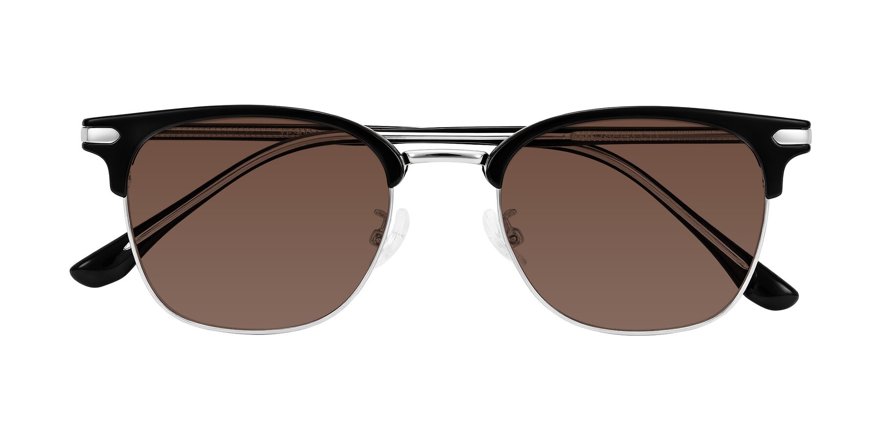 Folded Front of Raguti in Black/Silver with Brown Tinted Lenses