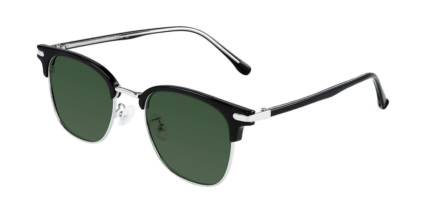 Angle of Raguti in Black/Silver with Green Tinted Lenses
