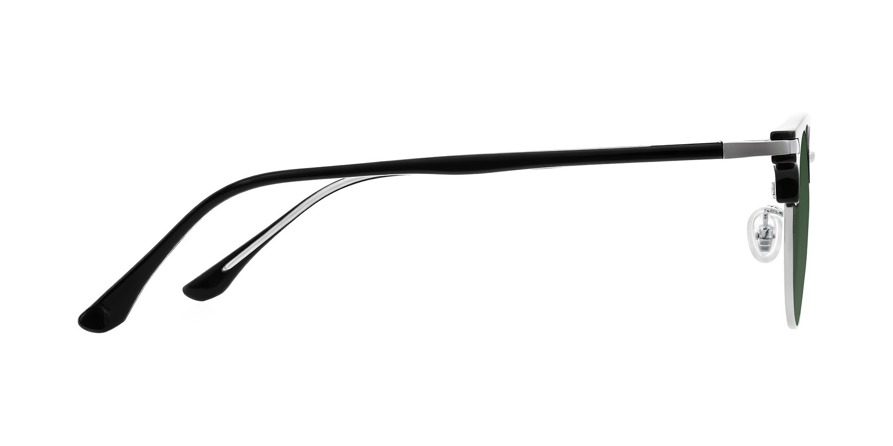 Side of Raguti in Black/Silver with Green Tinted Lenses