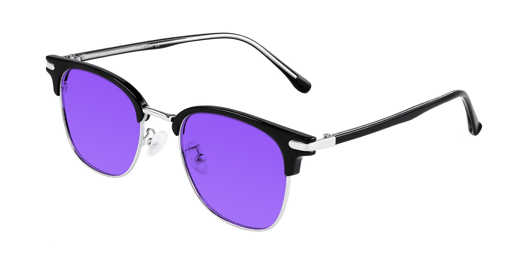 Angle of Raguti in Black/Silver with Purple Tinted Lenses