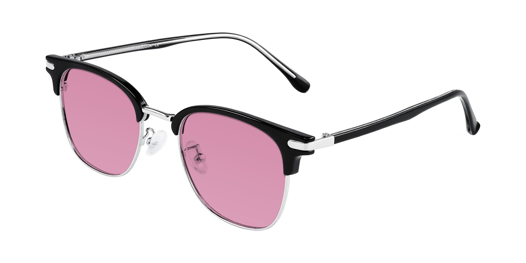 Angle of Raguti in Black/Silver with Medium Wine Tinted Lenses