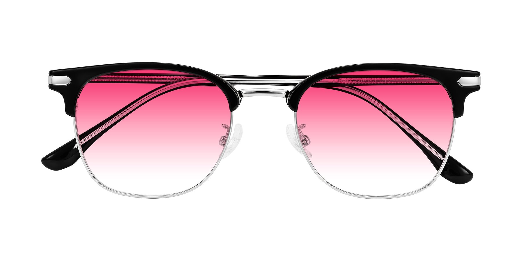 Folded Front of Raguti in Black/Silver with Pink Gradient Lenses