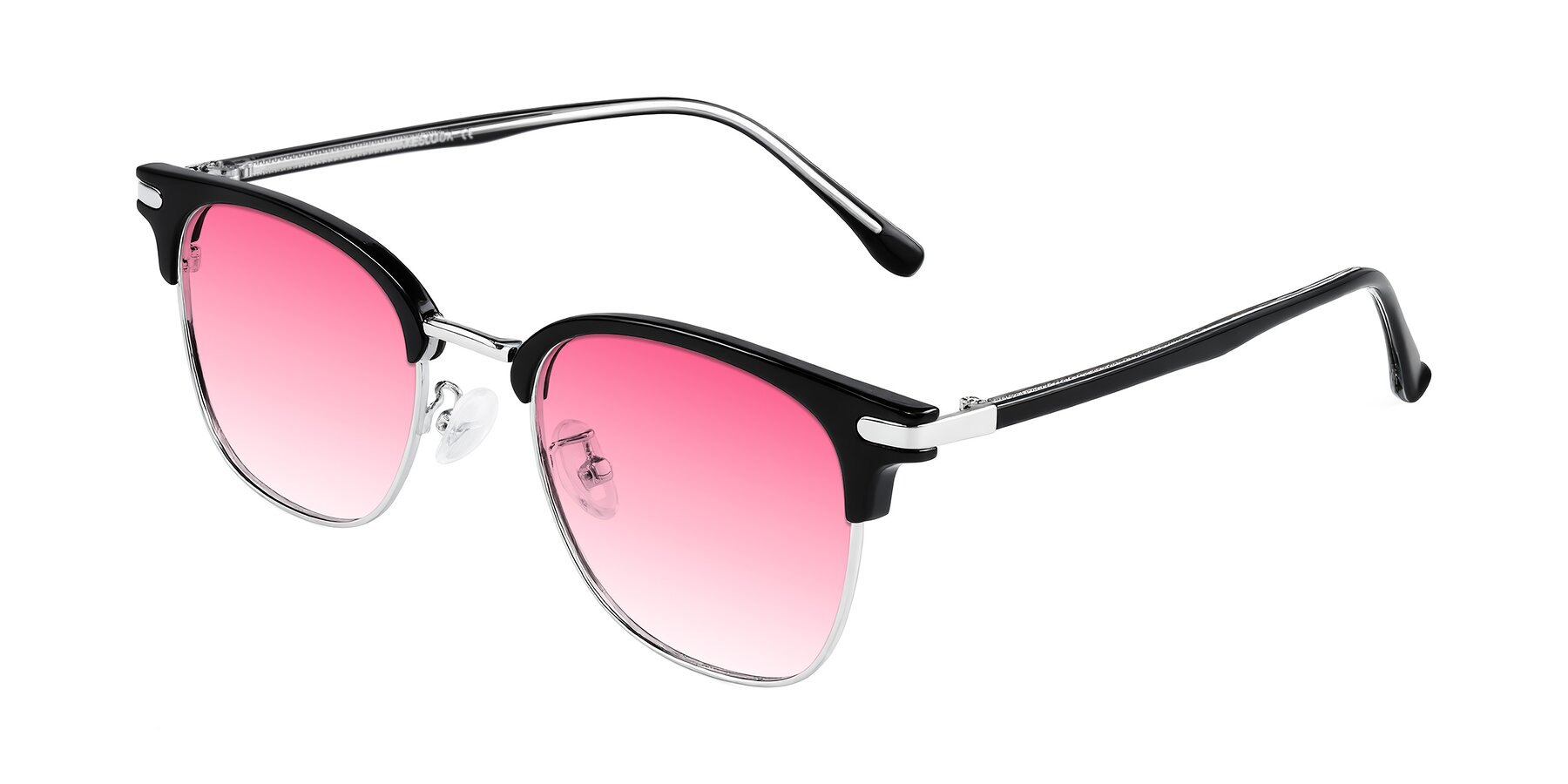 Angle of Raguti in Black/Silver with Pink Gradient Lenses