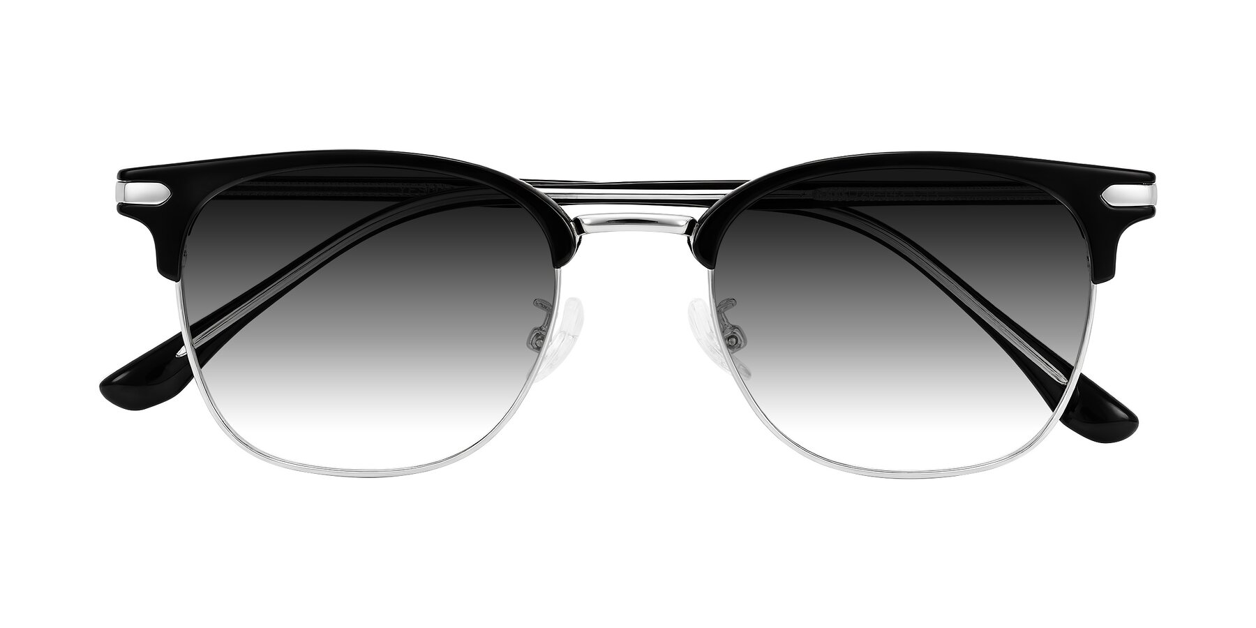 Folded Front of Raguti in Black/Silver with Gray Gradient Lenses