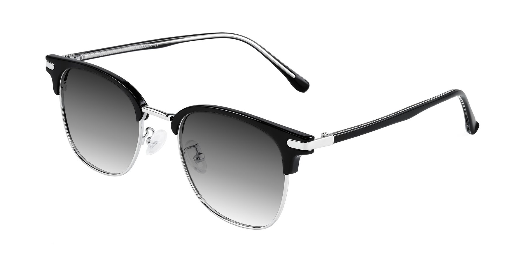 Angle of Raguti in Black/Silver with Gray Gradient Lenses