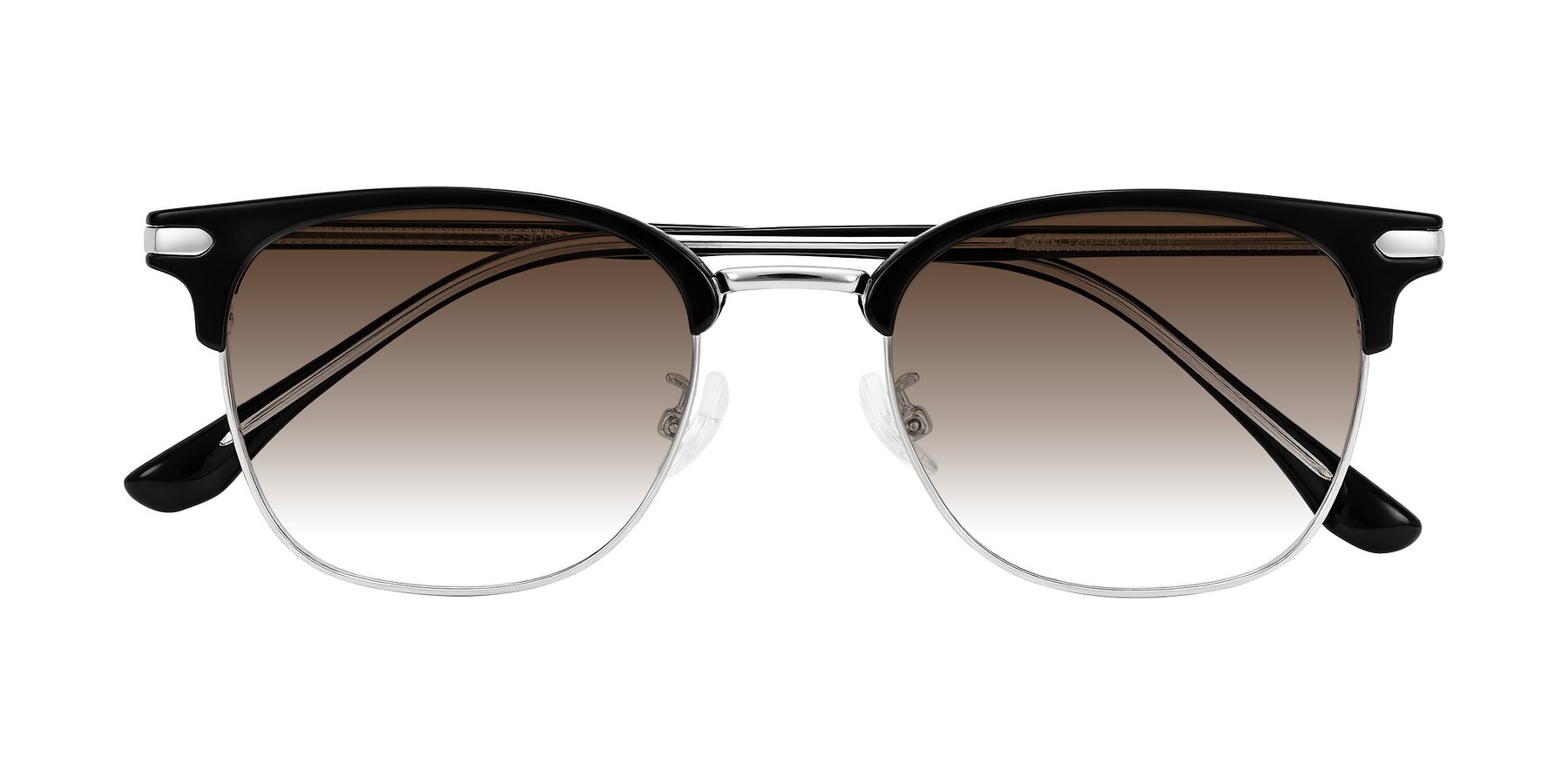 Folded Front of Raguti in Black/Silver with Brown Gradient Lenses