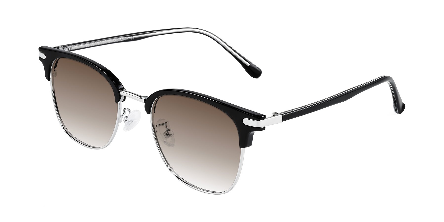 Angle of Raguti in Black/Silver with Brown Gradient Lenses