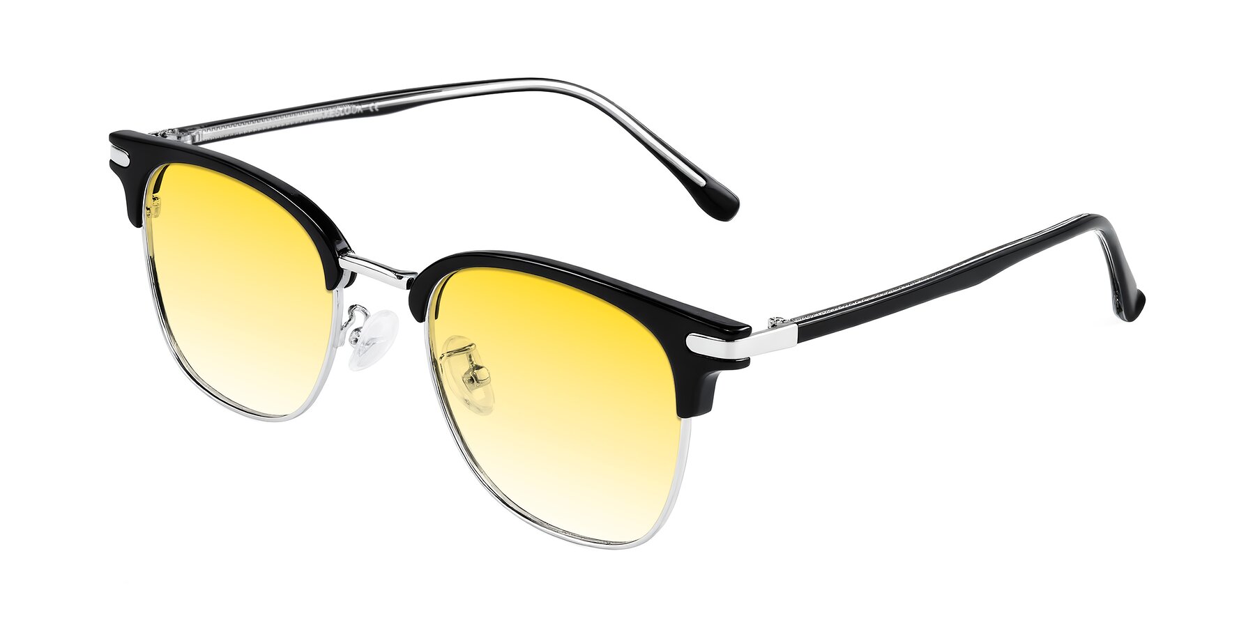Angle of Raguti in Black/Silver with Yellow Gradient Lenses
