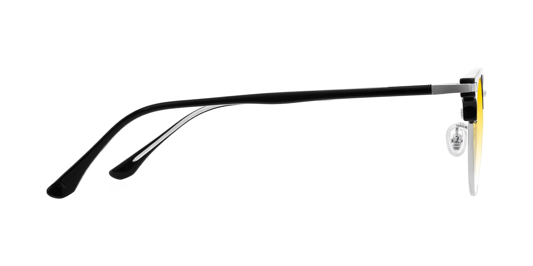 Side of Raguti in Black/Silver with Yellow Gradient Lenses