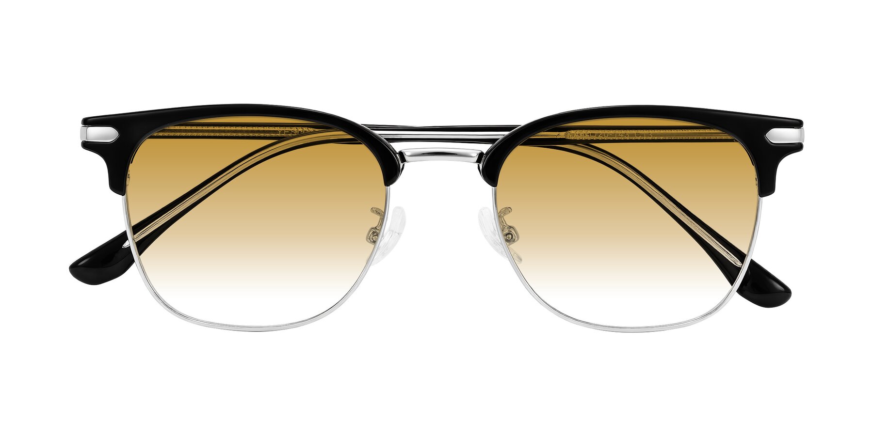 Folded Front of Raguti in Black/Silver with Champagne Gradient Lenses
