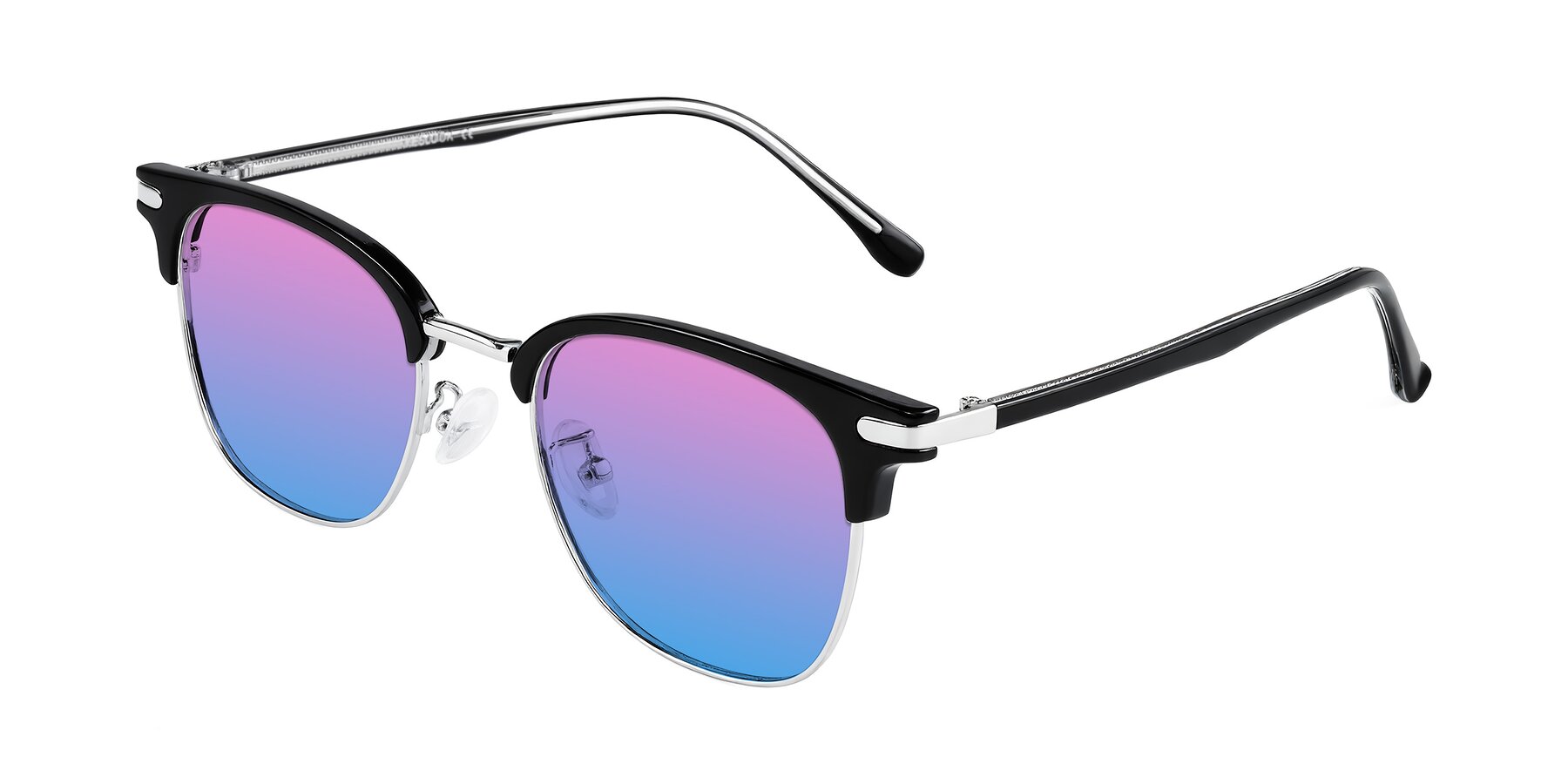 Angle of Raguti in Black/Silver with Pink / Blue Gradient Lenses