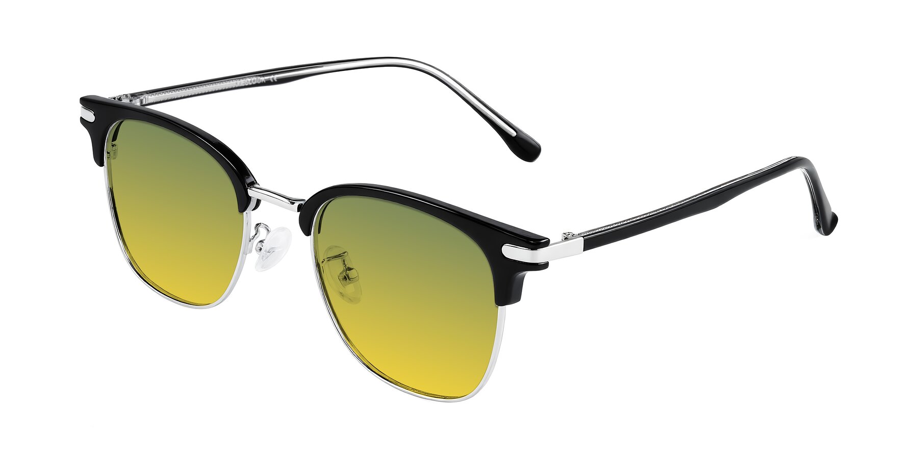 Angle of Raguti in Black/Silver with Green / Yellow Gradient Lenses