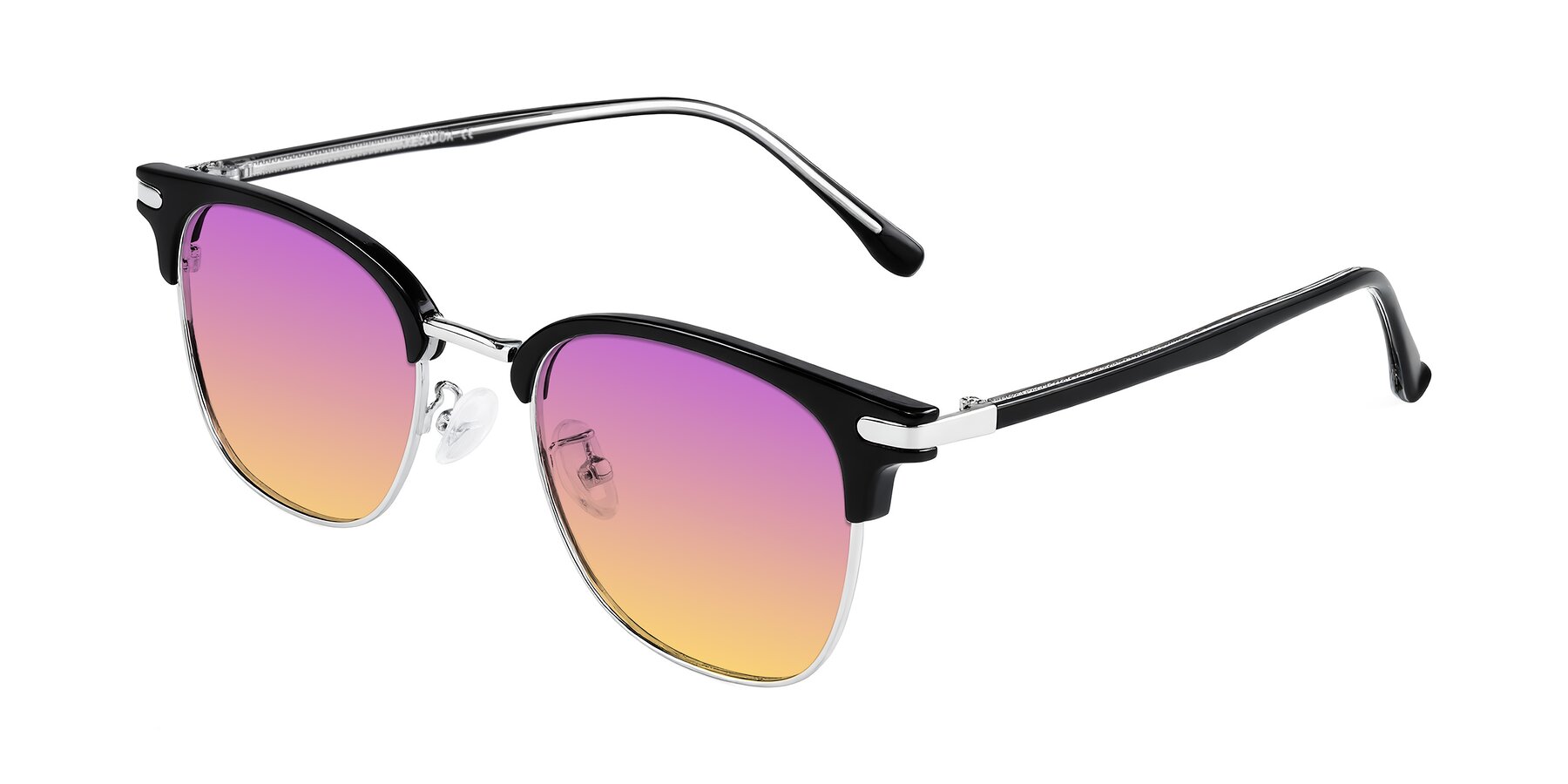 Angle of Raguti in Black/Silver with Purple / Yellow Gradient Lenses