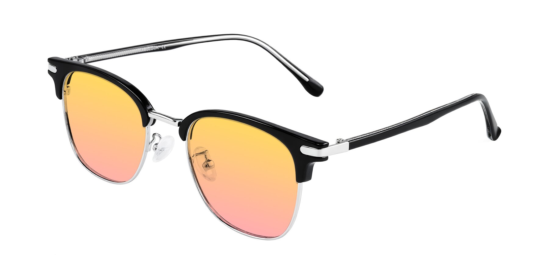 Angle of Raguti in Black/Silver with Yellow / Pink Gradient Lenses