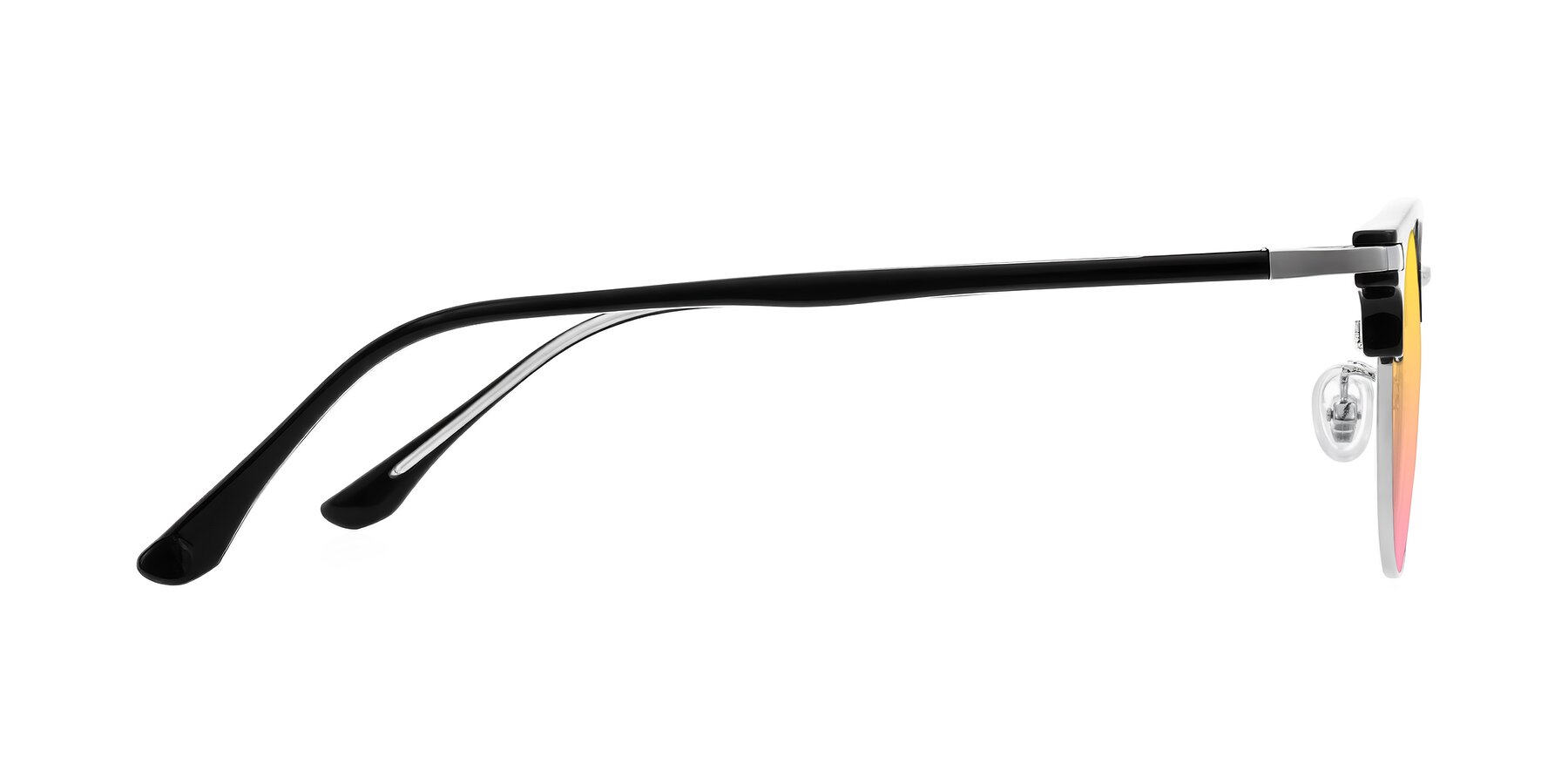 Side of Raguti in Black/Silver with Yellow / Pink Gradient Lenses