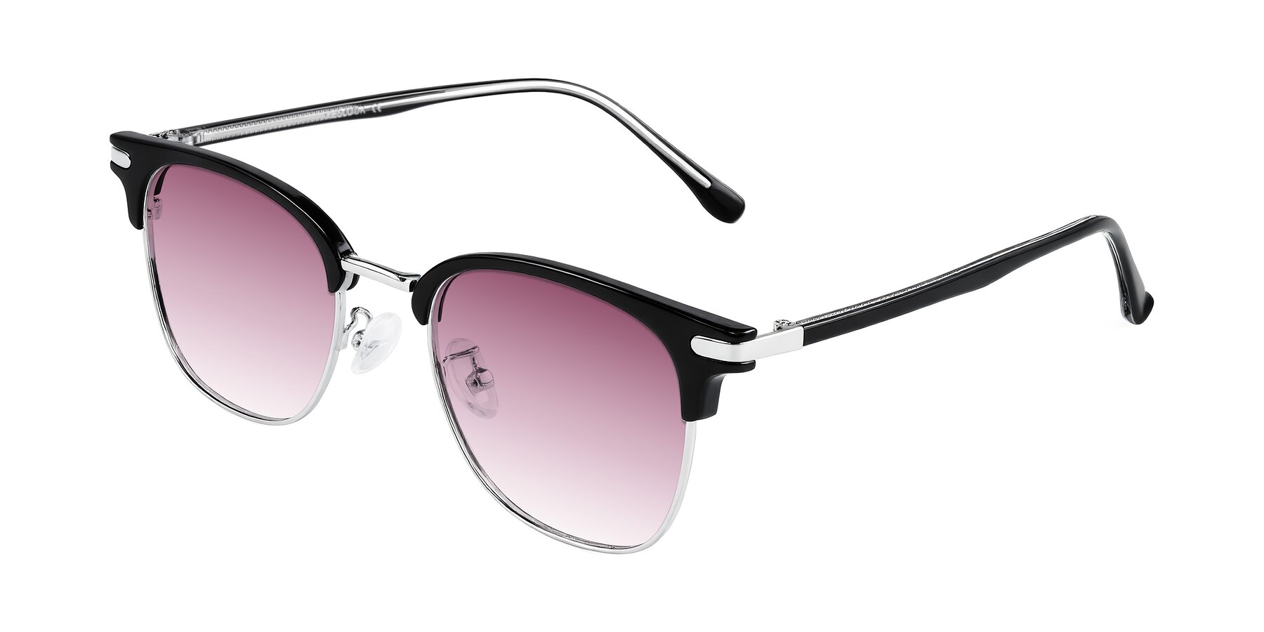 Angle of Raguti in Black/Silver with Wine Gradient Lenses