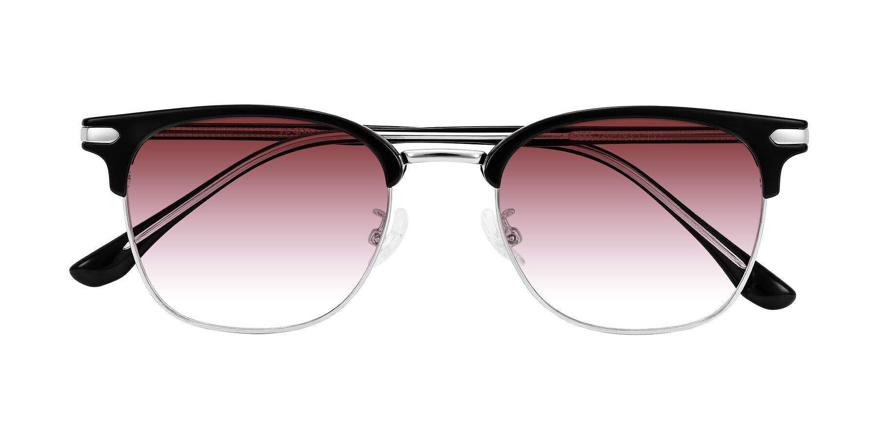 Folded Front of Raguti in Black/Silver with Garnet Gradient Lenses