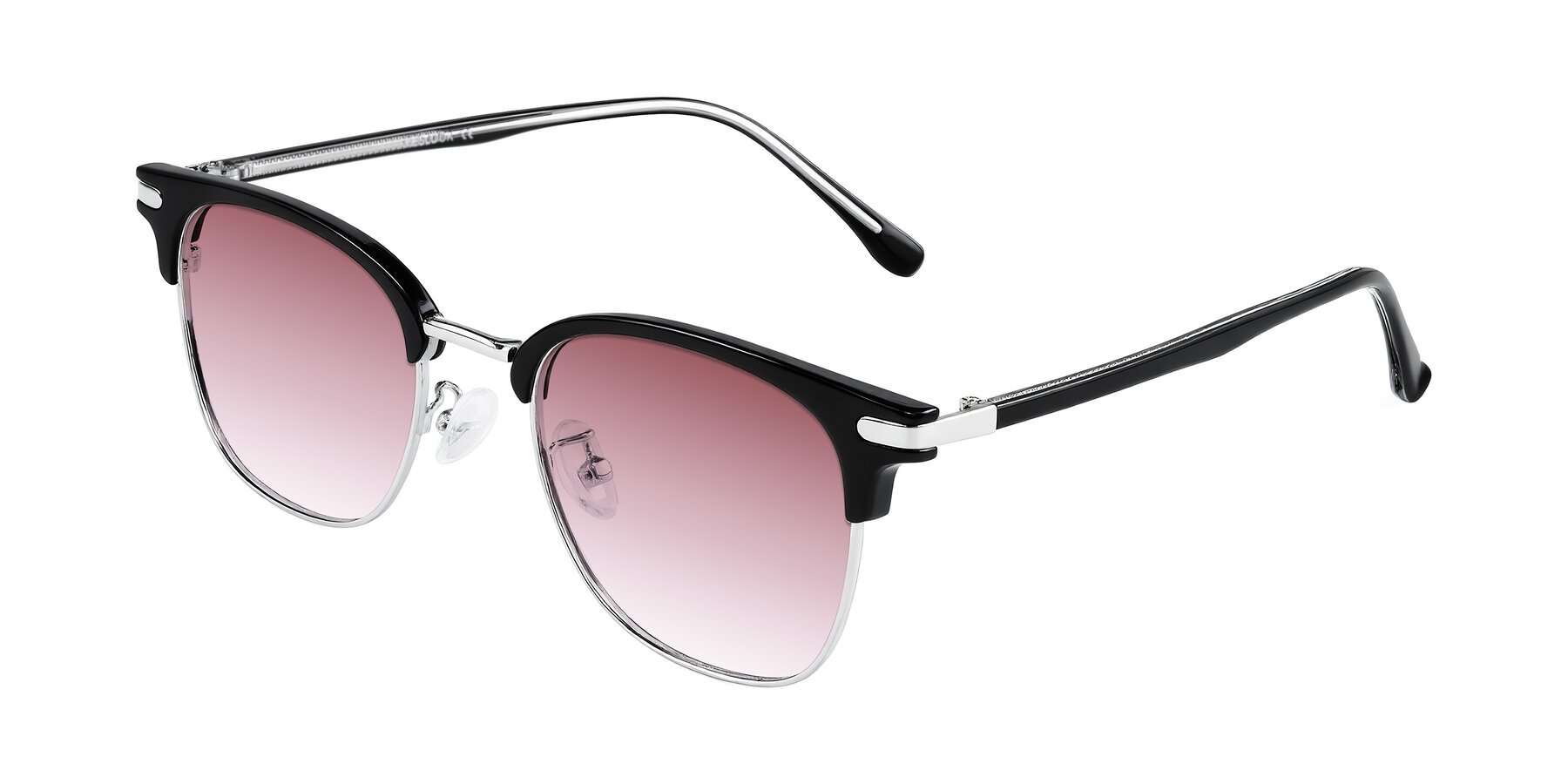 Angle of Raguti in Black/Silver with Garnet Gradient Lenses