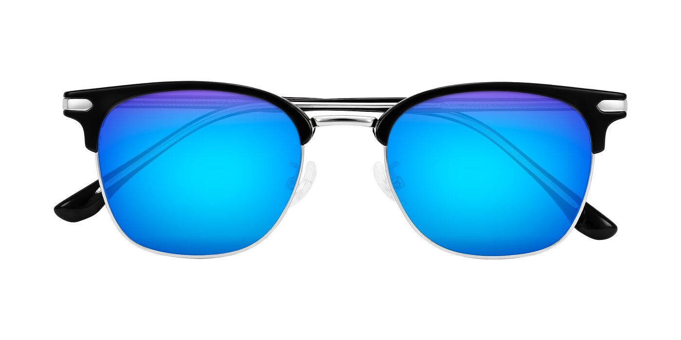 Raguti - Black/Silver Flash Mirrored Sunglasses