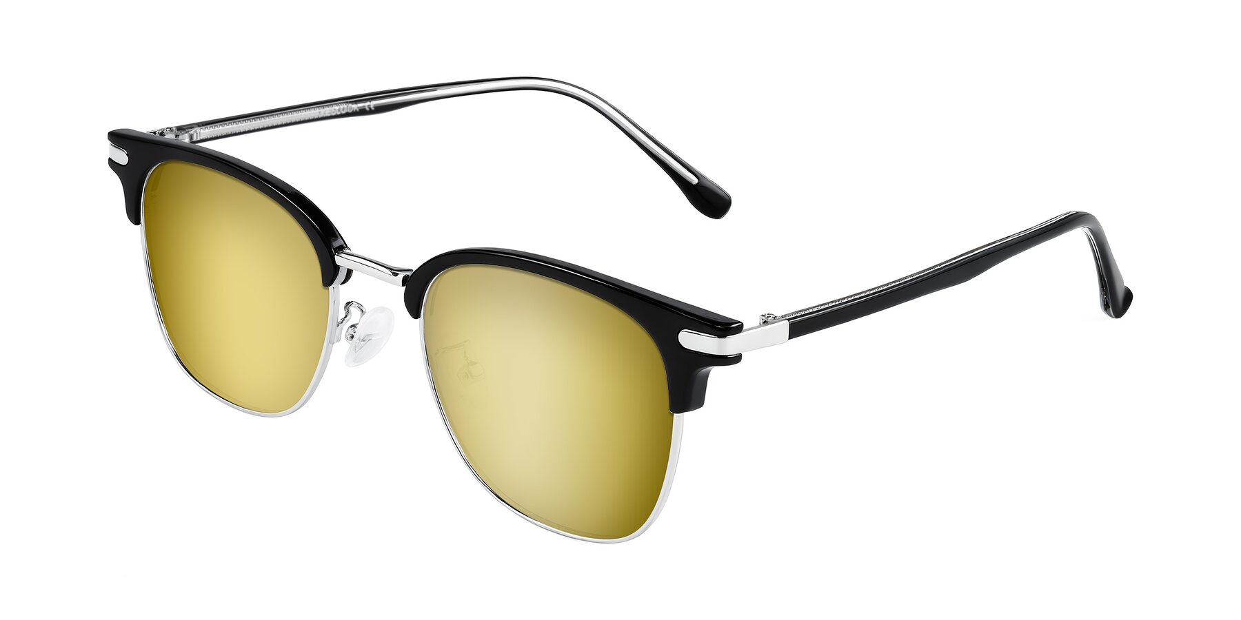 Angle of Raguti in Black/Silver with Gold Mirrored Lenses