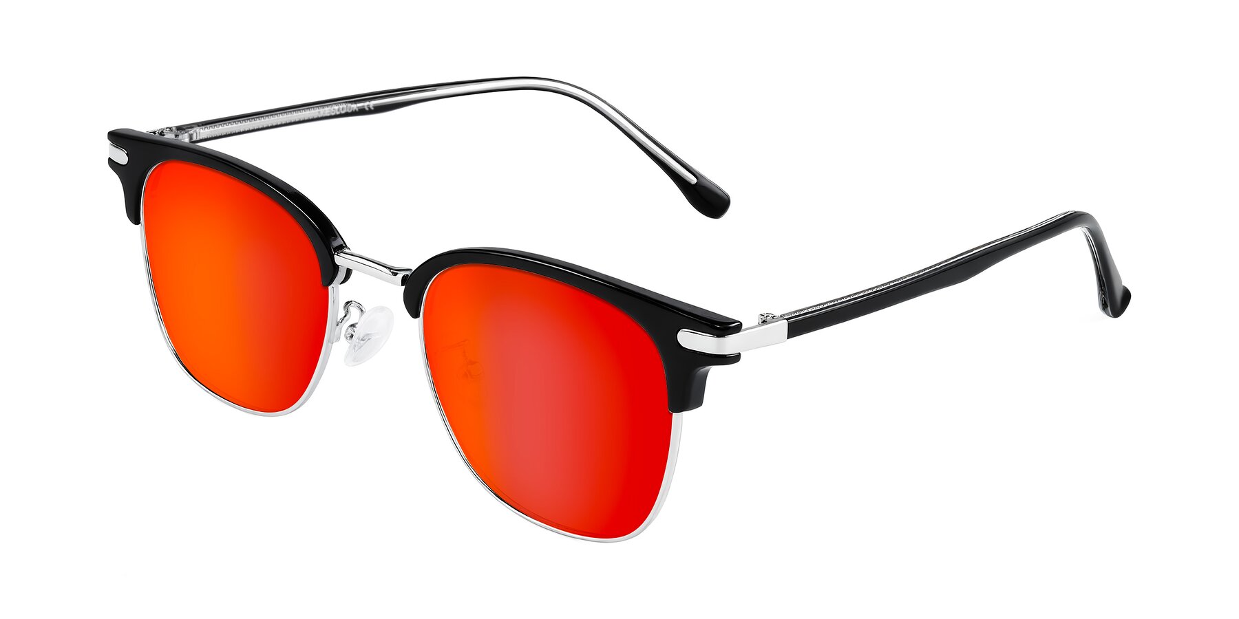 Angle of Raguti in Black/Silver with Red Gold Mirrored Lenses