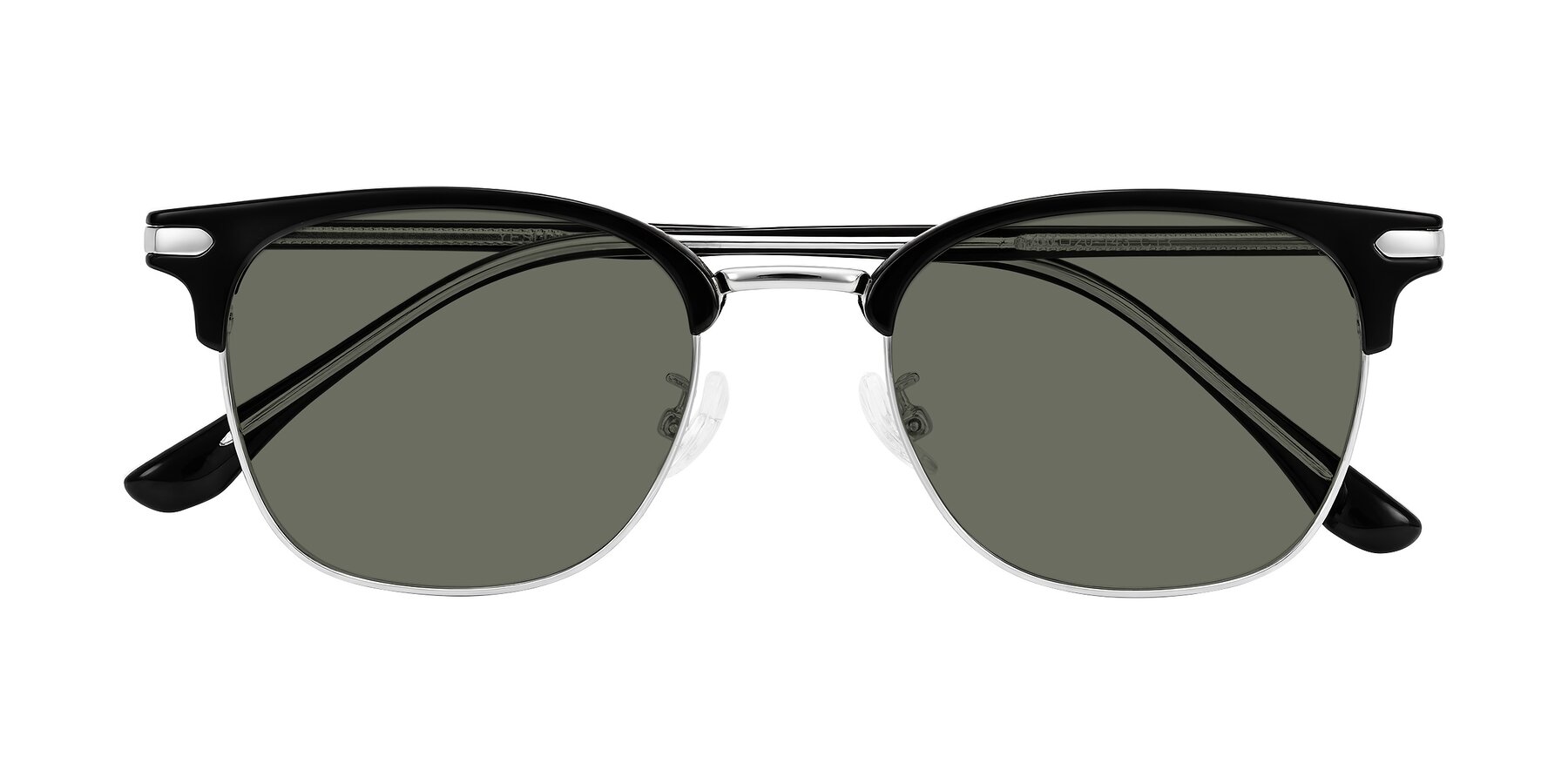 Folded Front of Raguti in Black/Silver with Gray Polarized Lenses