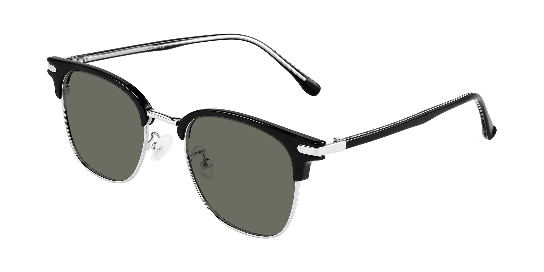 Angle of Raguti in Black/Silver with Gray Polarized Lenses