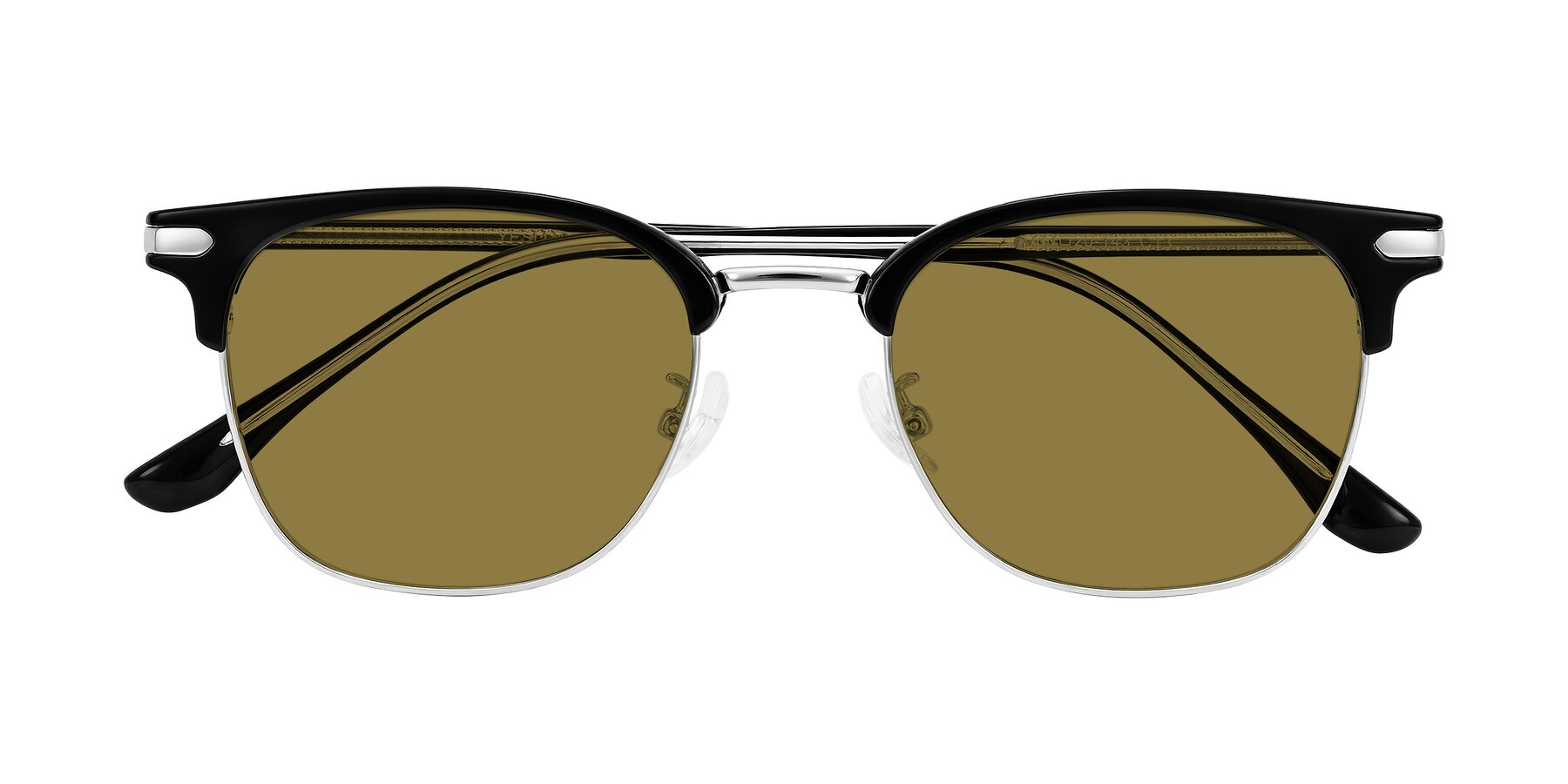 Folded Front of Raguti in Black/Silver with Brown Polarized Lenses