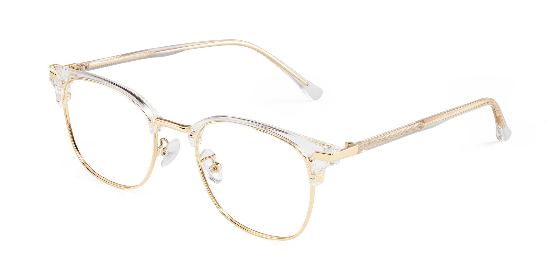 Angle of Raguti in Clear/Gold with Clear Eyeglass Lenses