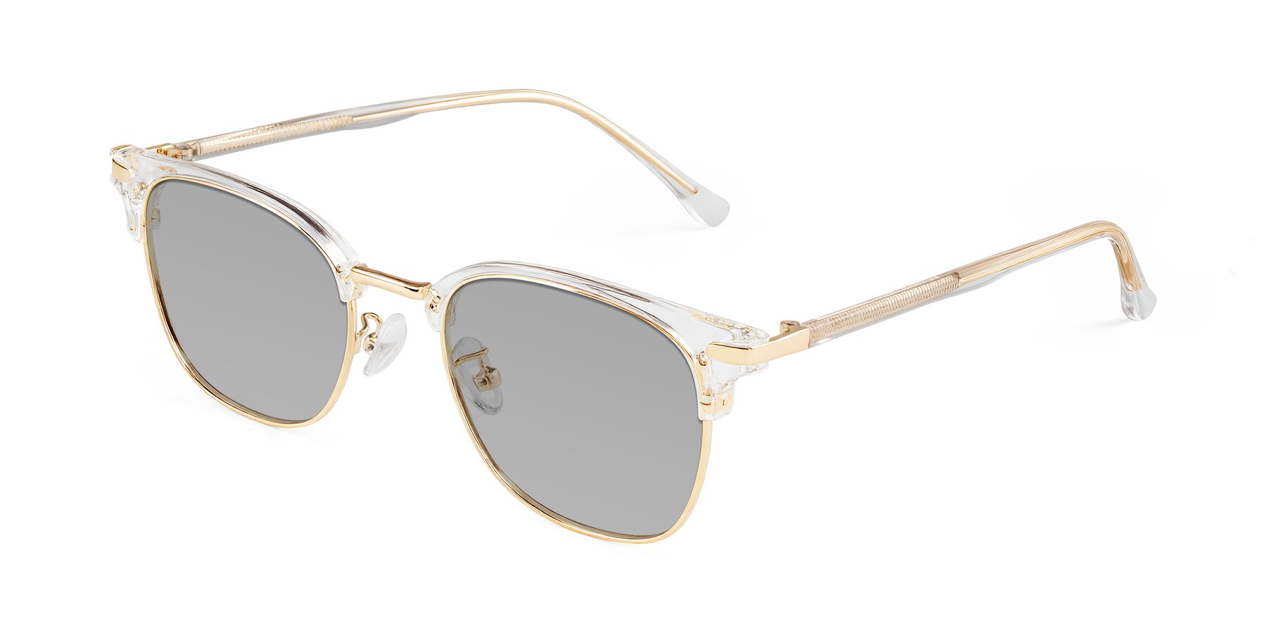 Angle of Raguti in Clear/Gold with Light Gray Tinted Lenses