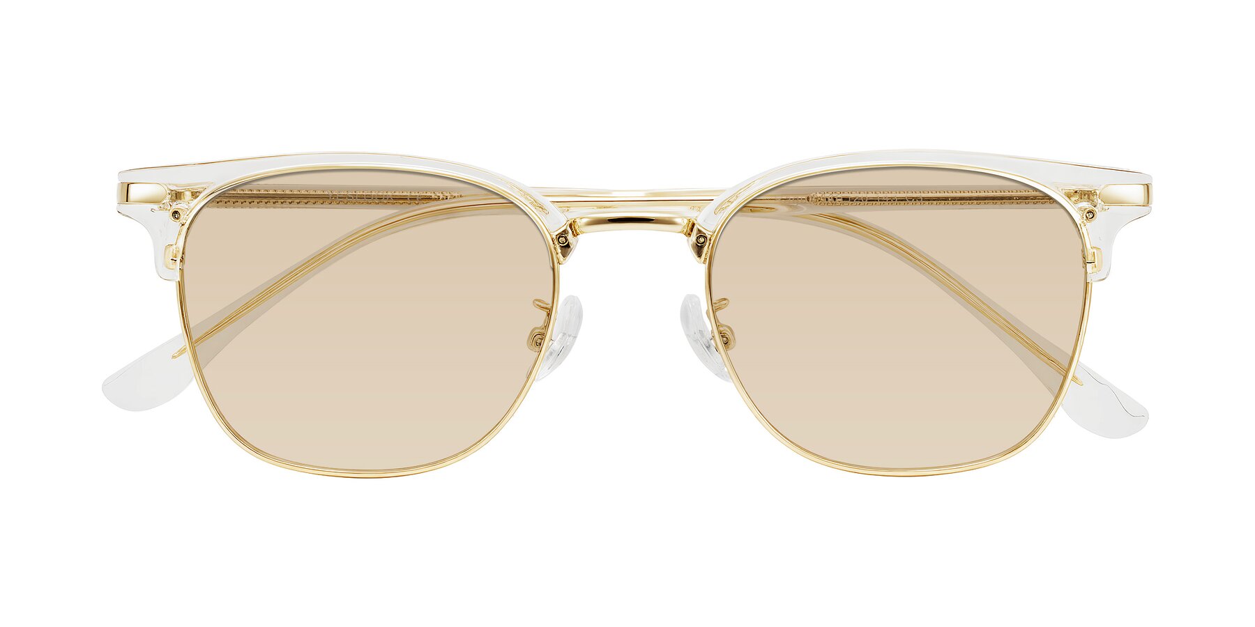 Folded Front of Raguti in Clear/Gold with Light Brown Tinted Lenses