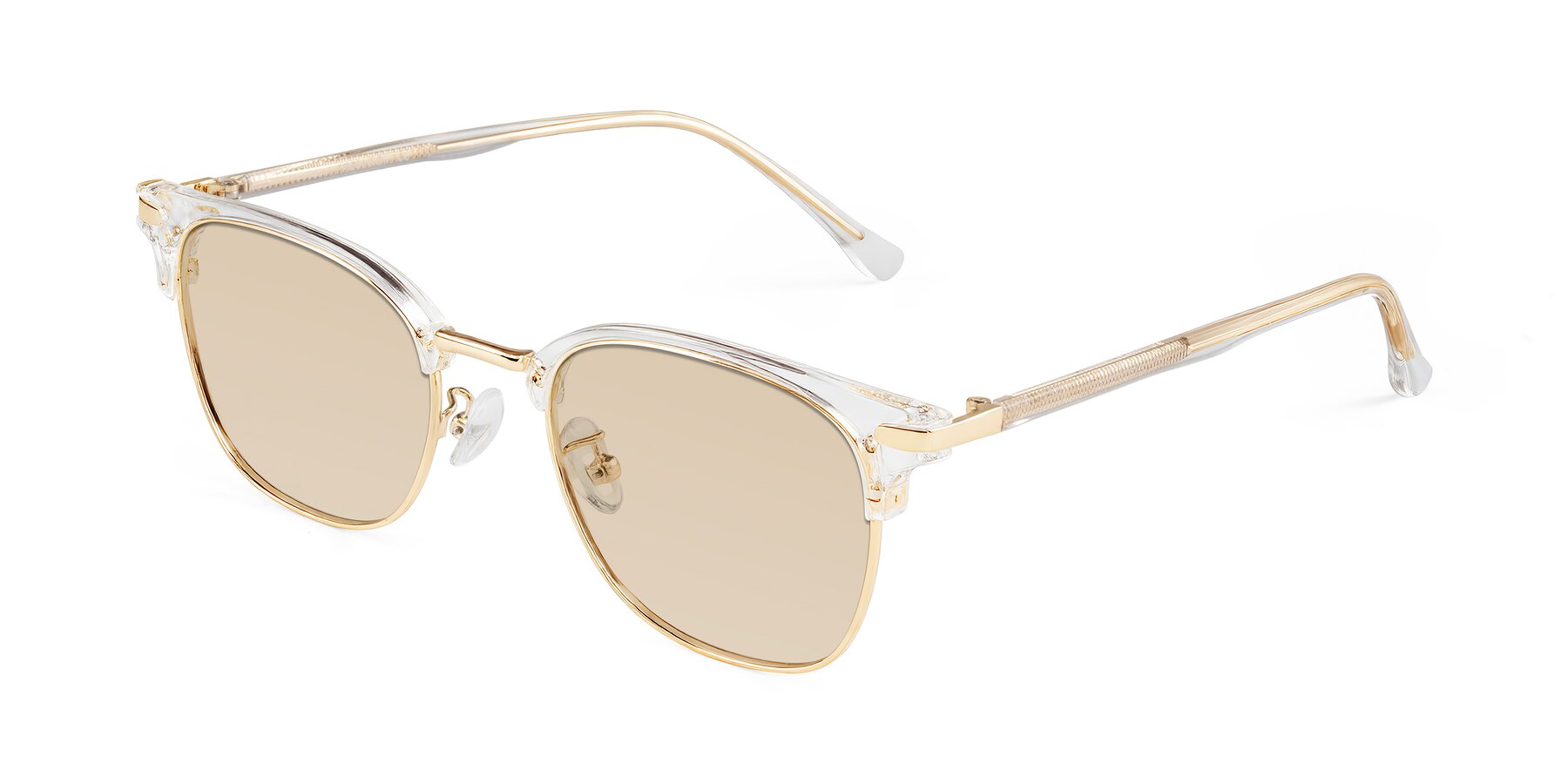 Angle of Raguti in Clear/Gold with Light Brown Tinted Lenses