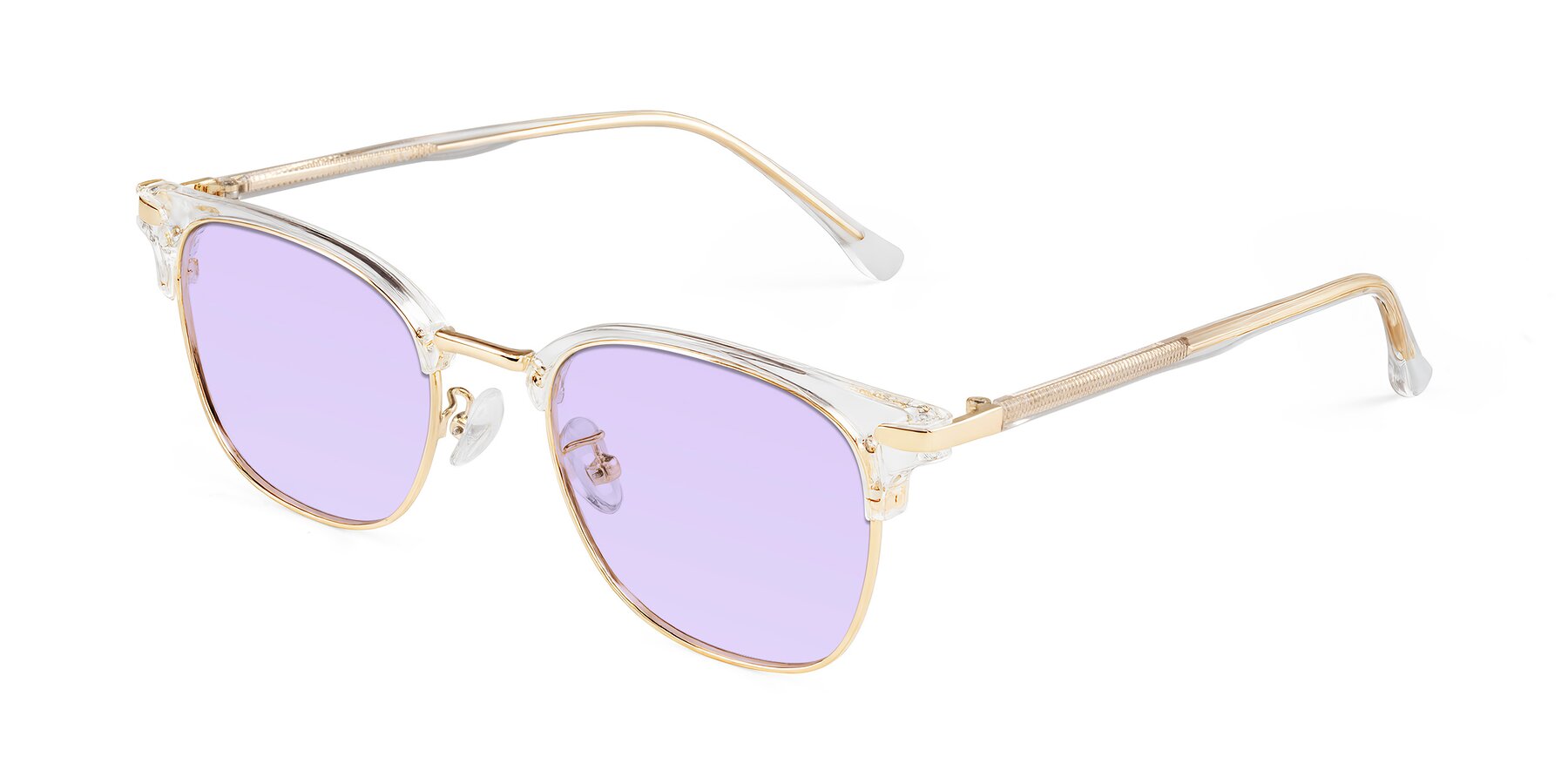 Angle of Raguti in Clear/Gold with Light Purple Tinted Lenses