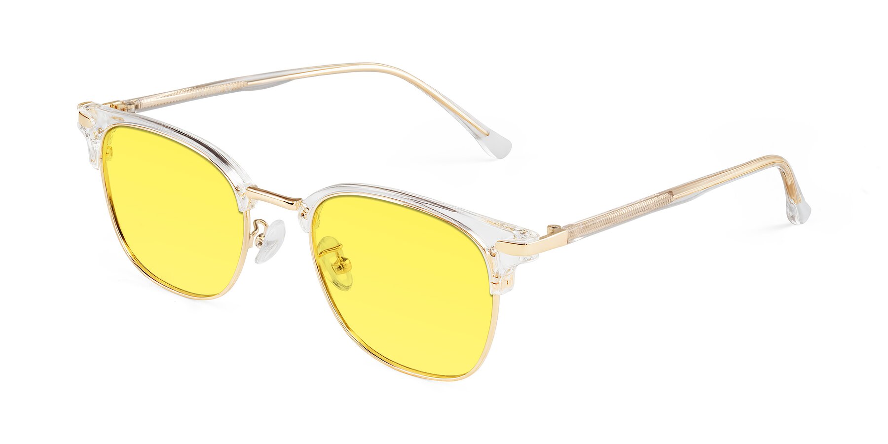 Angle of Raguti in Clear/Gold with Medium Yellow Tinted Lenses