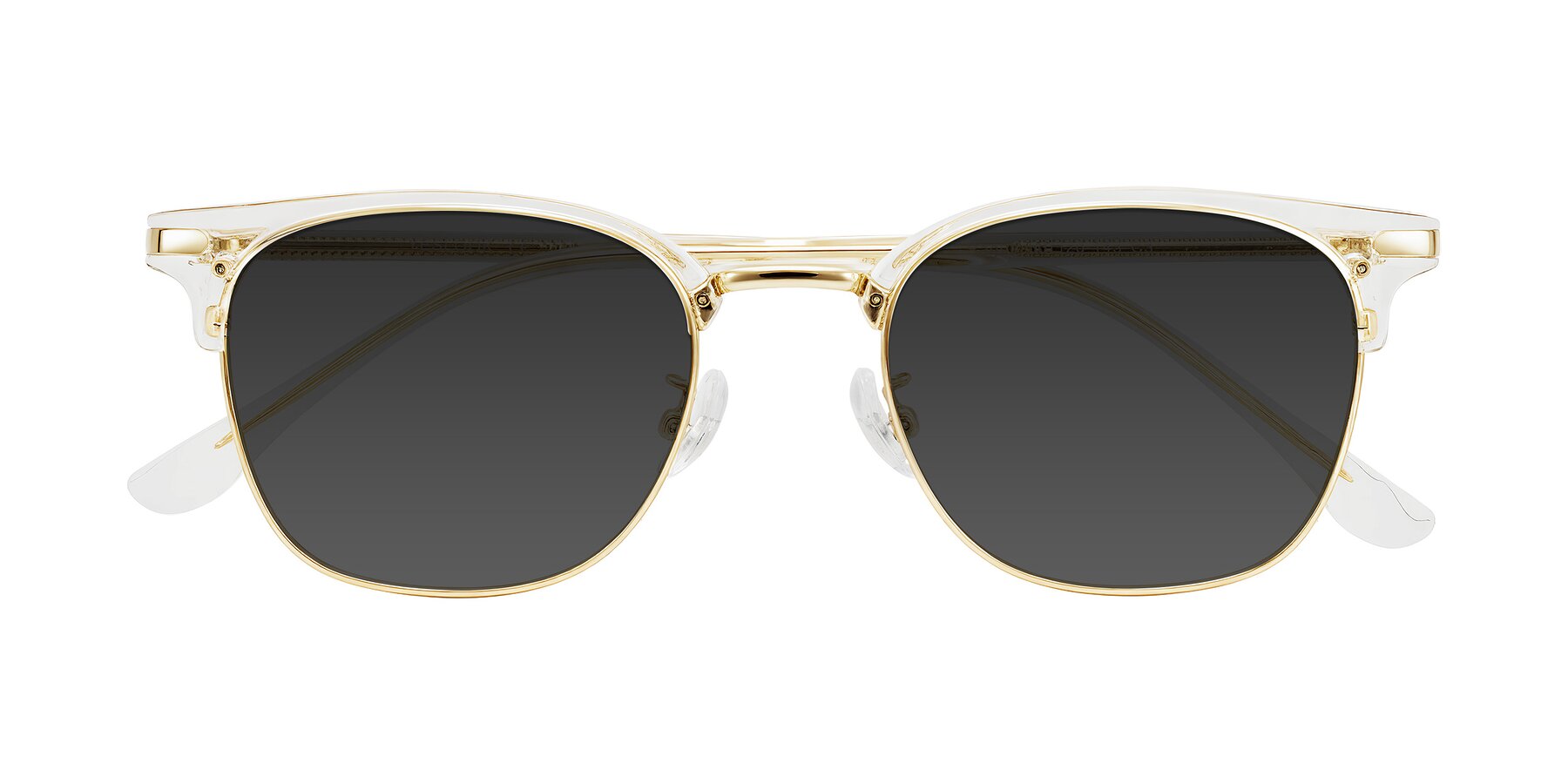 Folded Front of Raguti in Clear/Gold with Gray Tinted Lenses