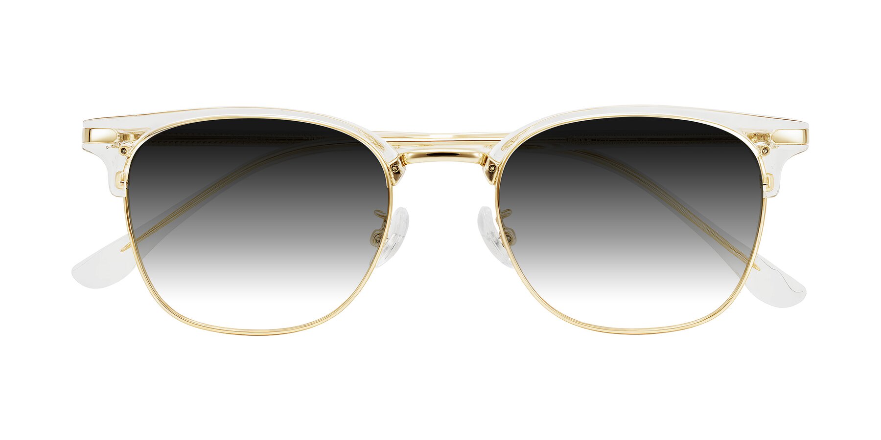 Folded Front of Raguti in Clear/Gold with Gray Gradient Lenses