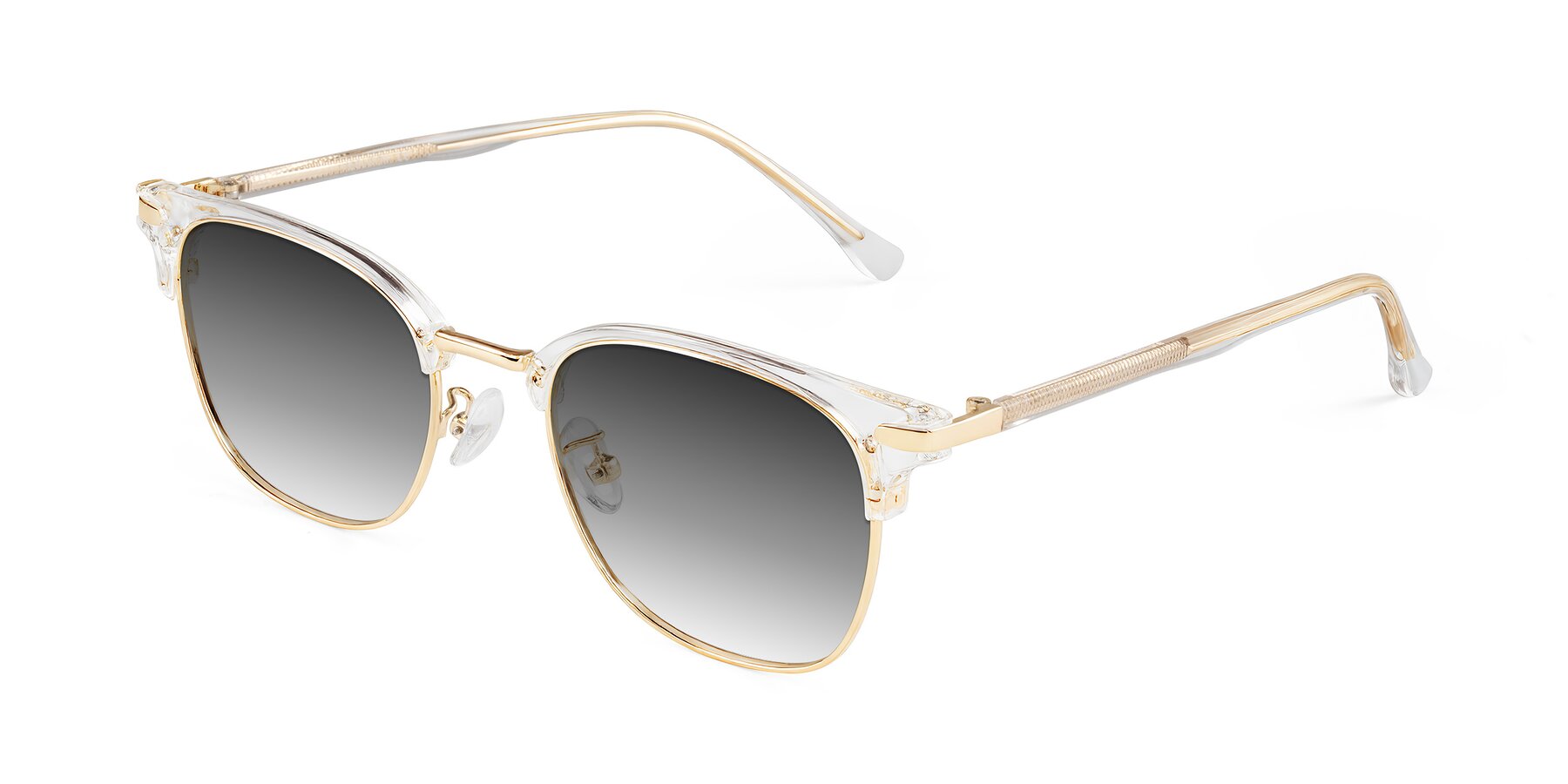 Angle of Raguti in Clear/Gold with Gray Gradient Lenses