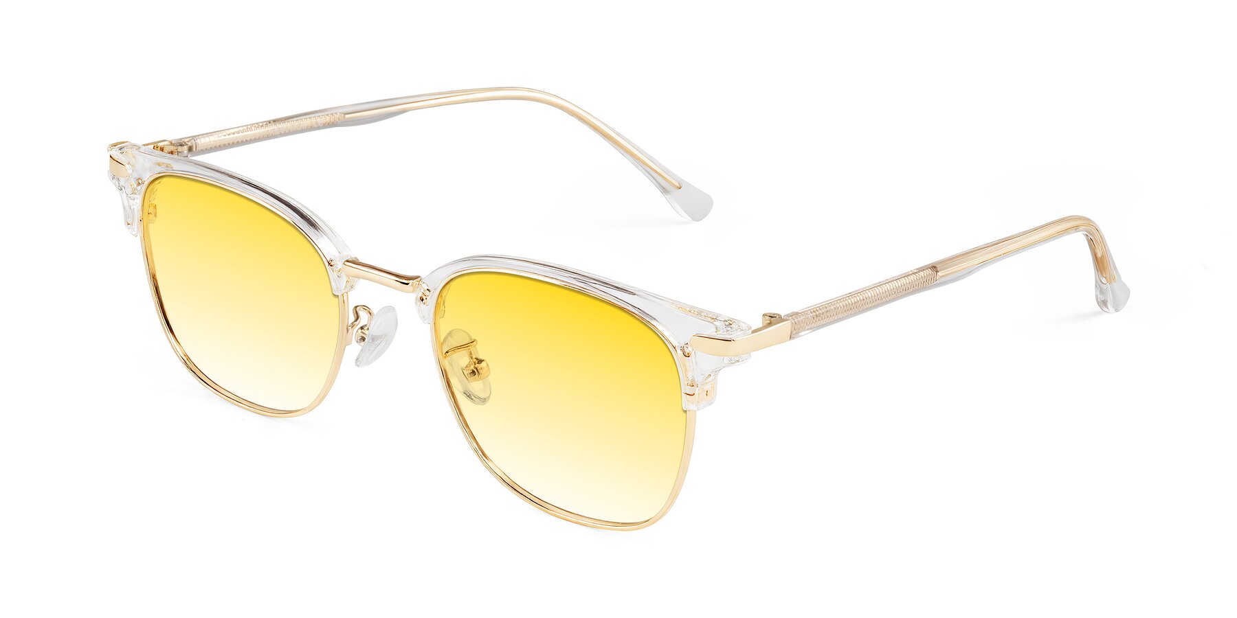 Angle of Raguti in Clear/Gold with Yellow Gradient Lenses