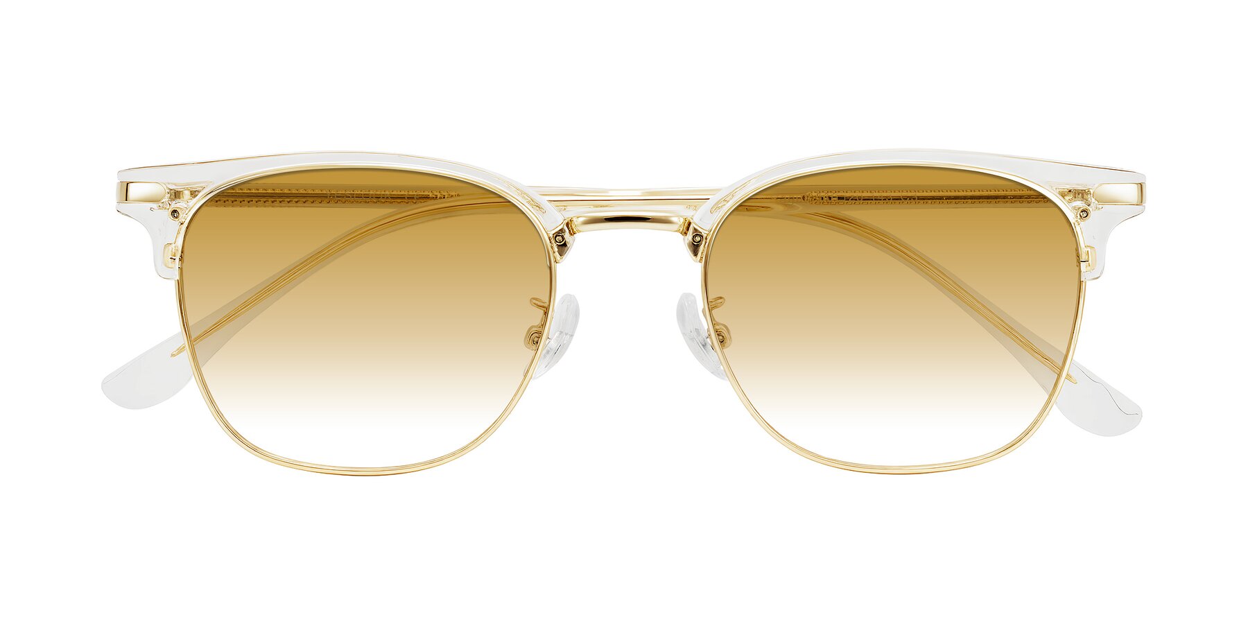 Folded Front of Raguti in Clear/Gold with Champagne Gradient Lenses