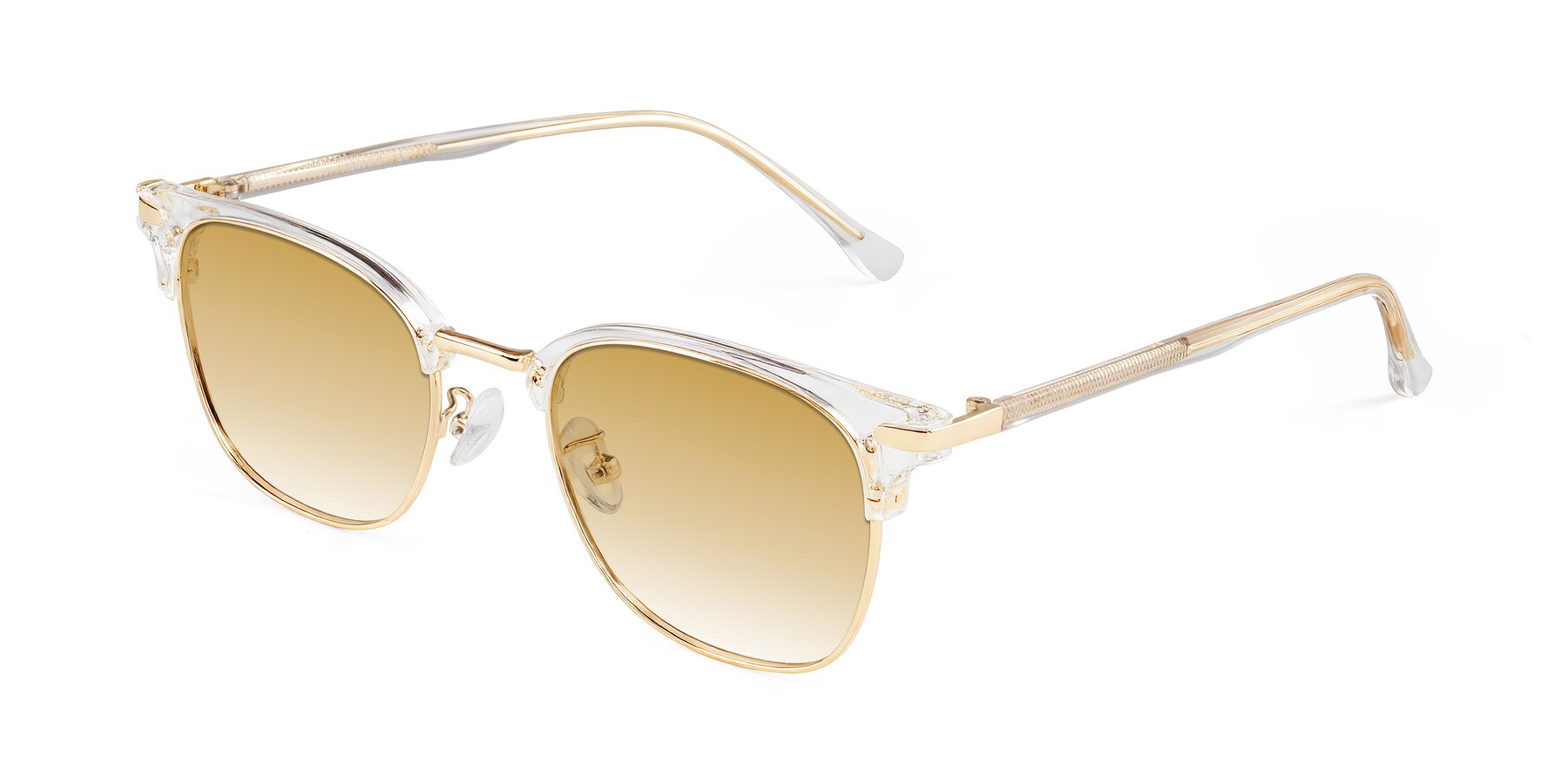Angle of Raguti in Clear/Gold with Champagne Gradient Lenses