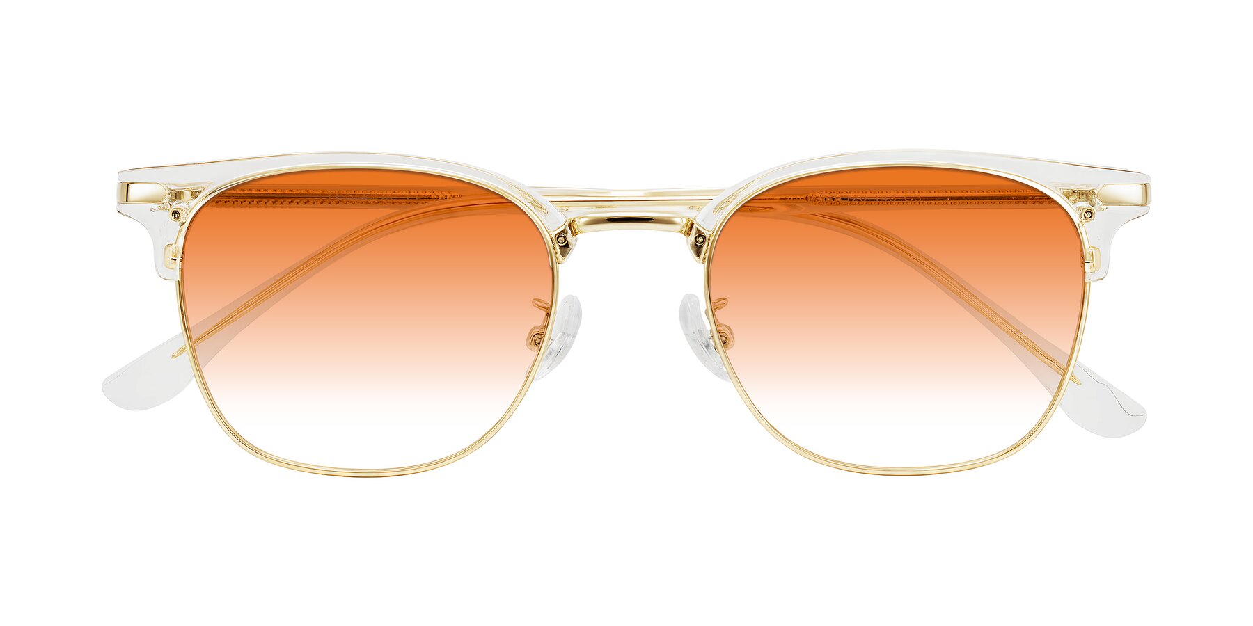 Folded Front of Raguti in Clear/Gold with Orange Gradient Lenses