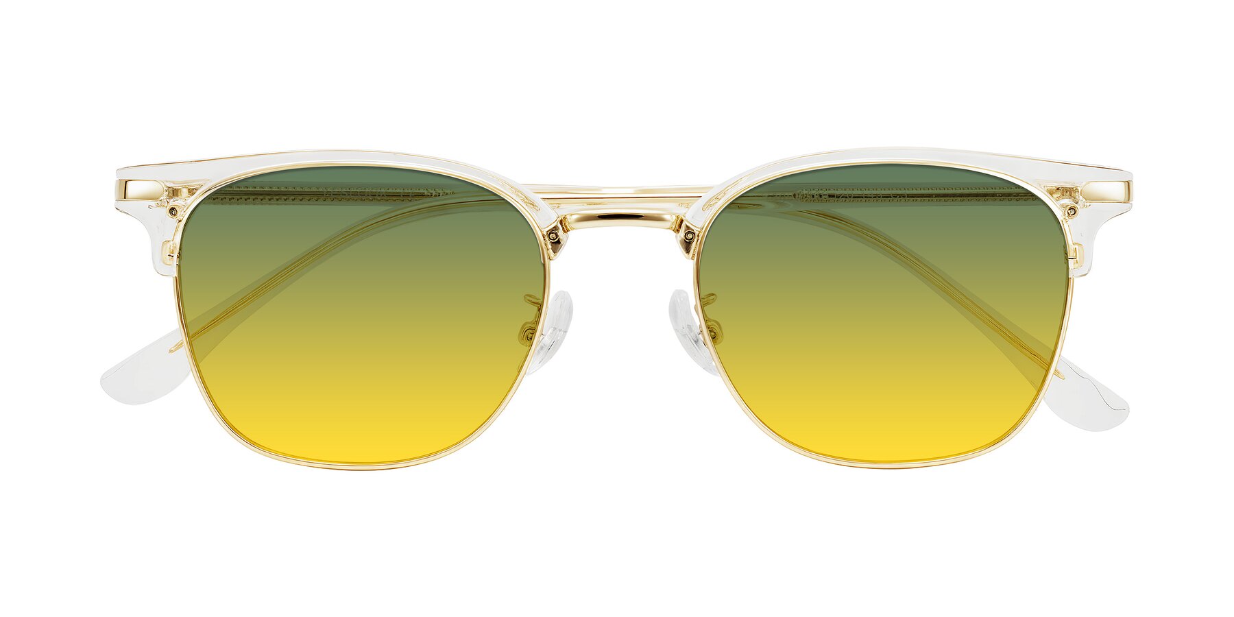 Folded Front of Raguti in Clear/Gold with Green / Yellow Gradient Lenses